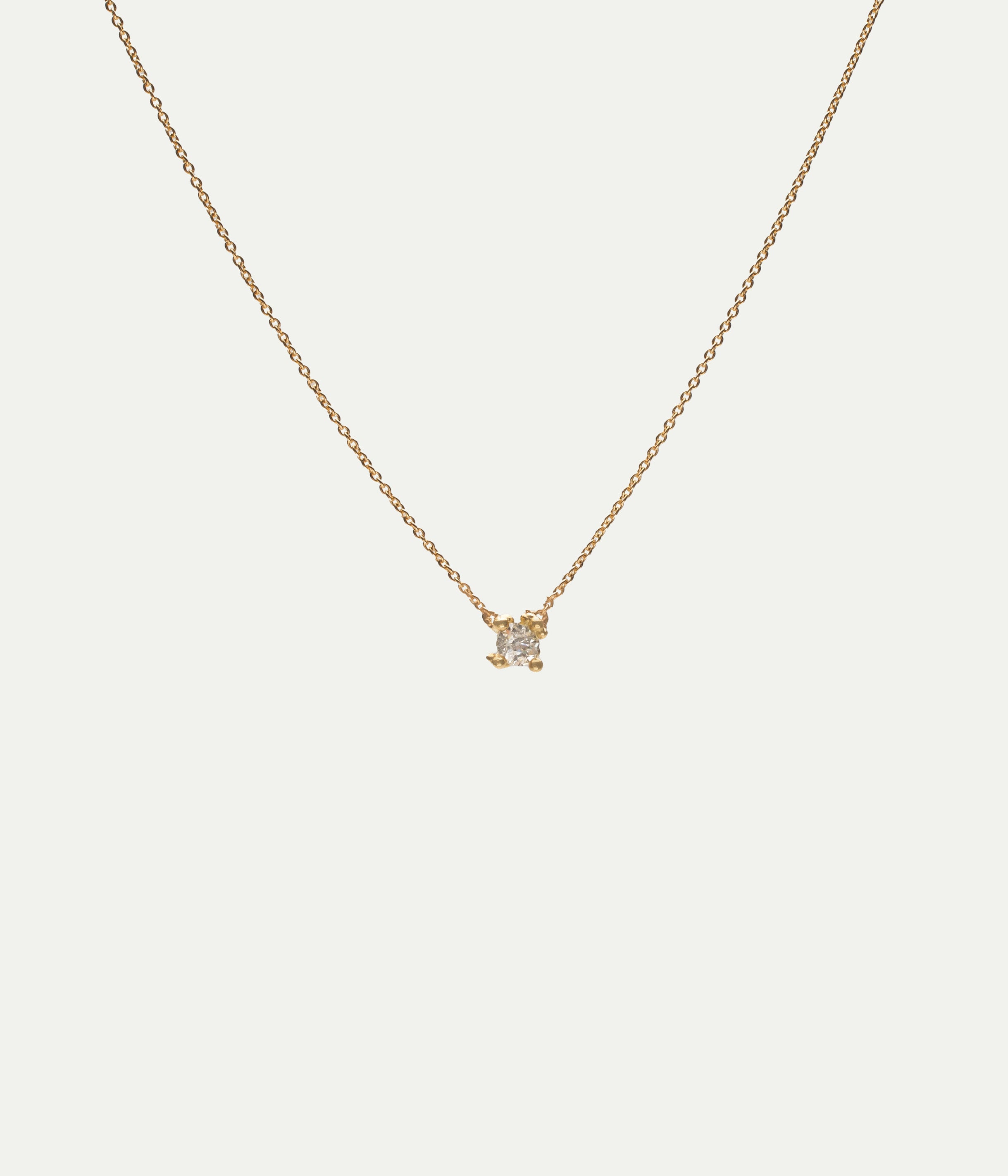 Solitaire vintage cut diamond necklace
