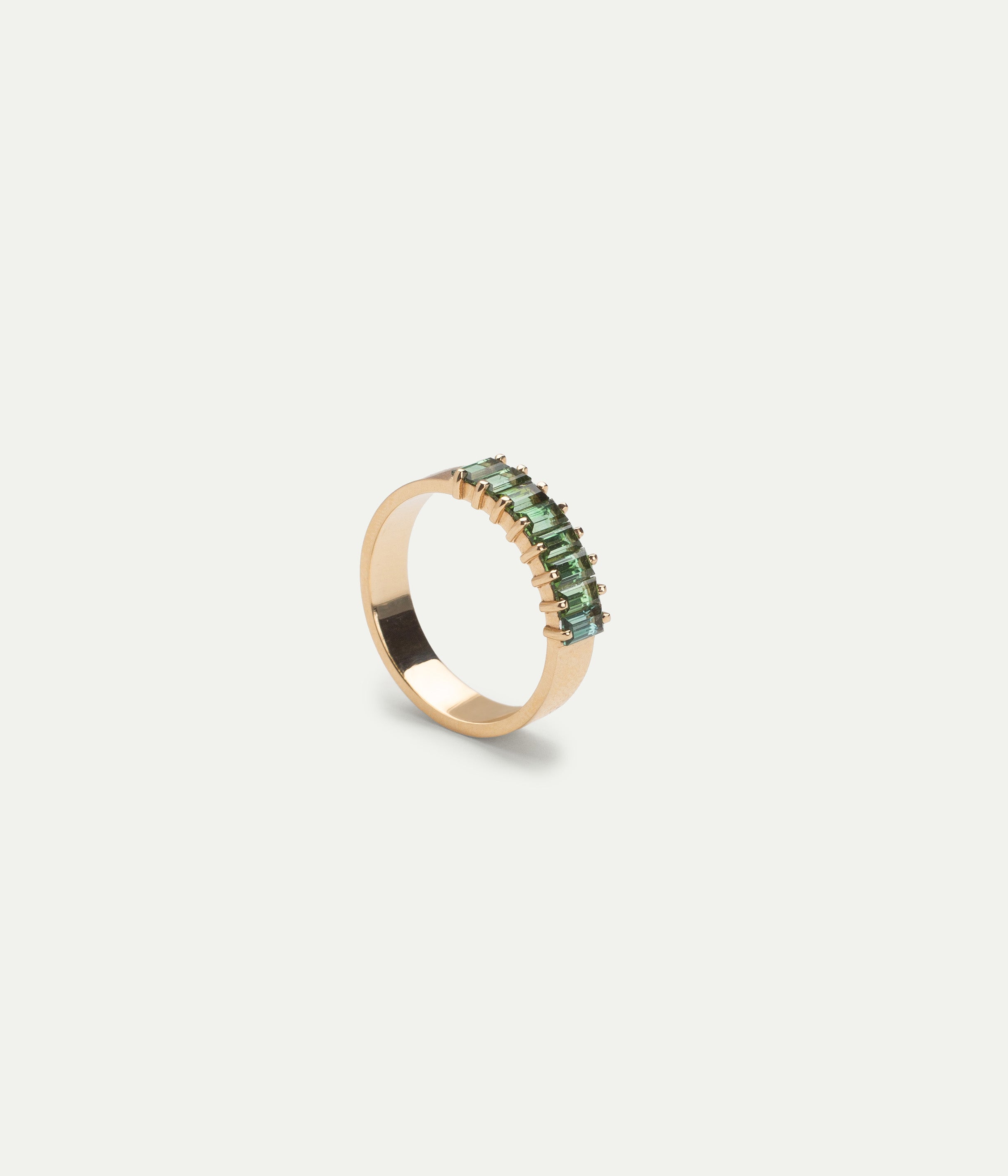 Bague Baguette Tourmaline Verte