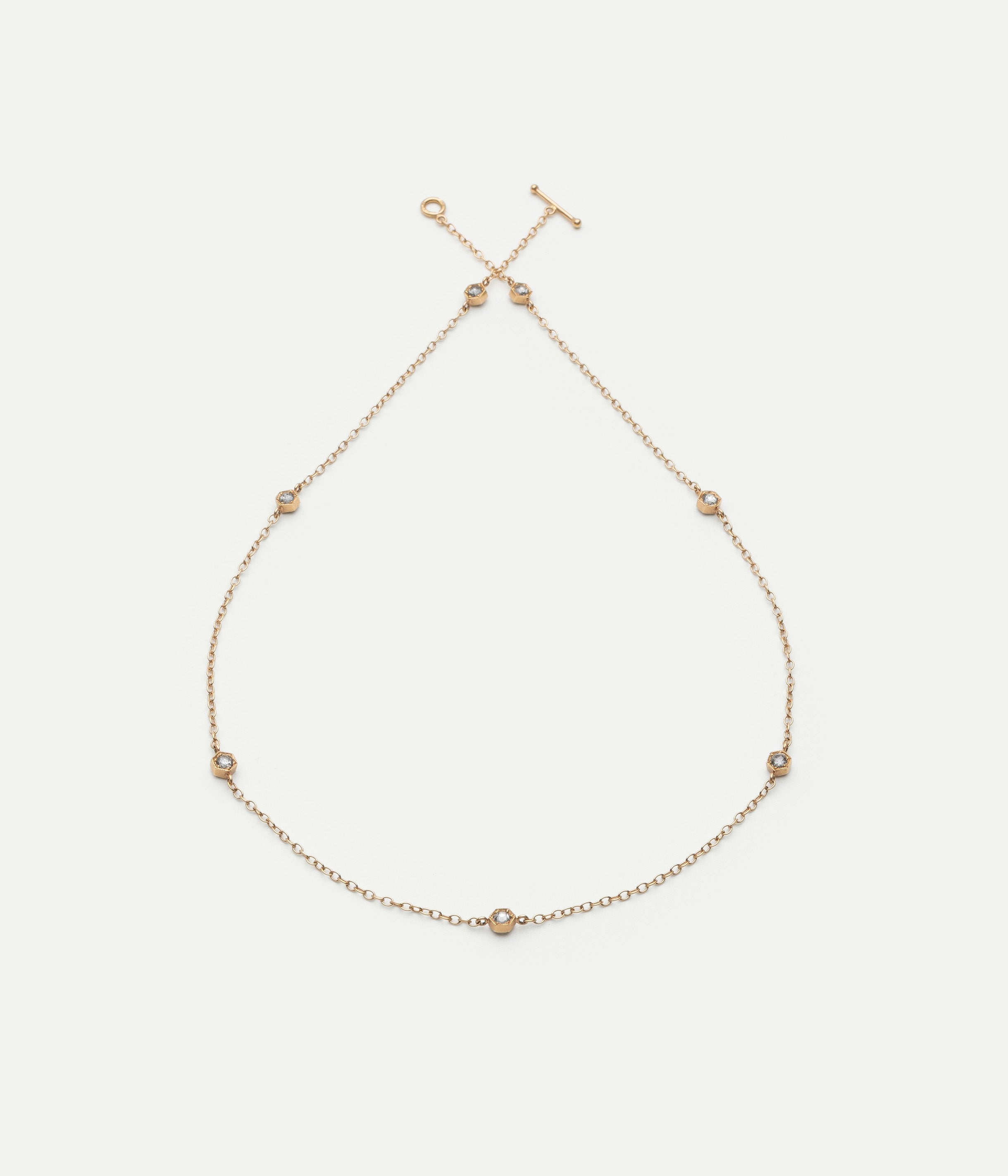 Bezel diamonds necklace