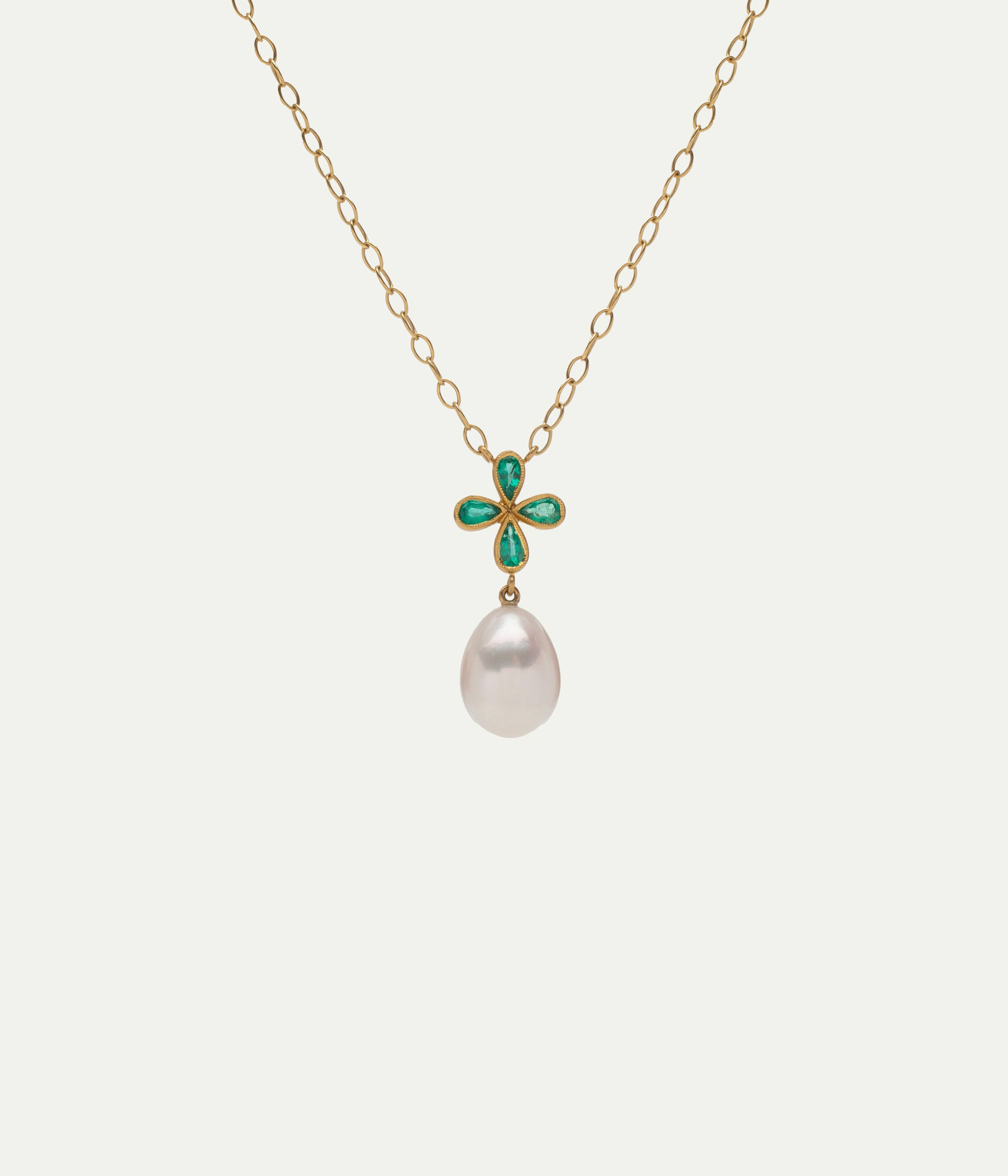 Star Pearl and Emerald Necklace