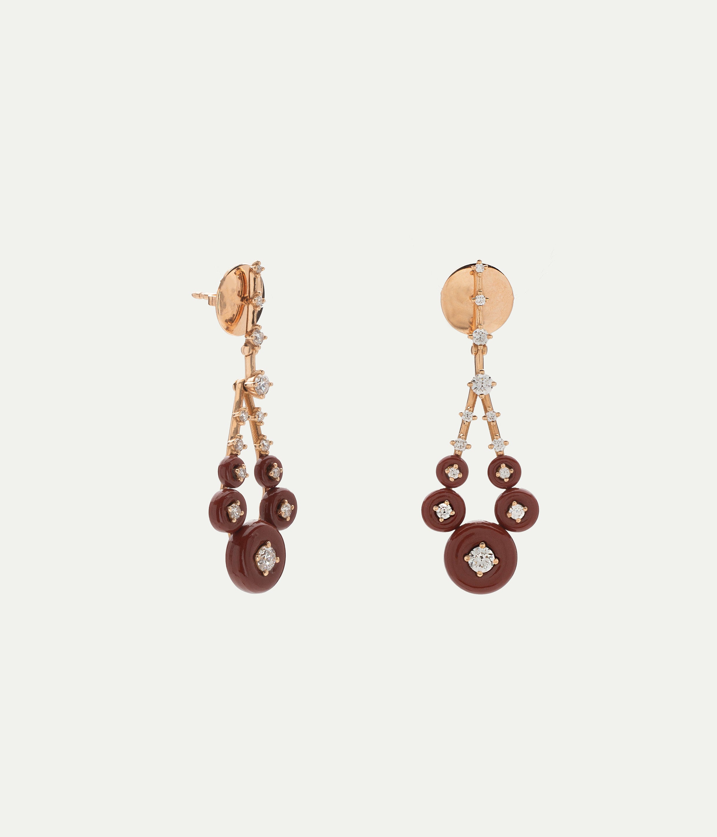 Gravity Small Jasper and diamonds earrings