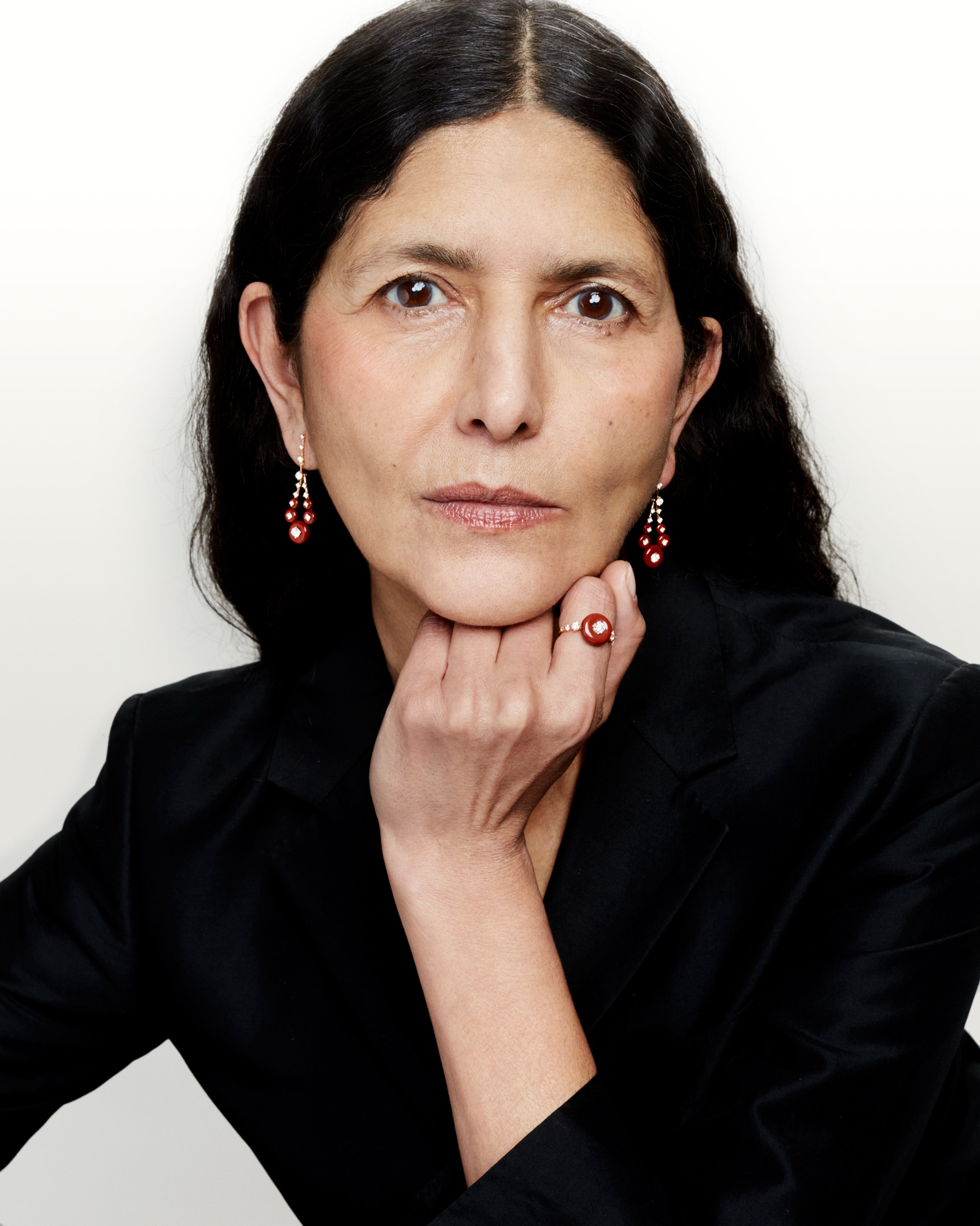 Jasper and Diamond Orbit Ring