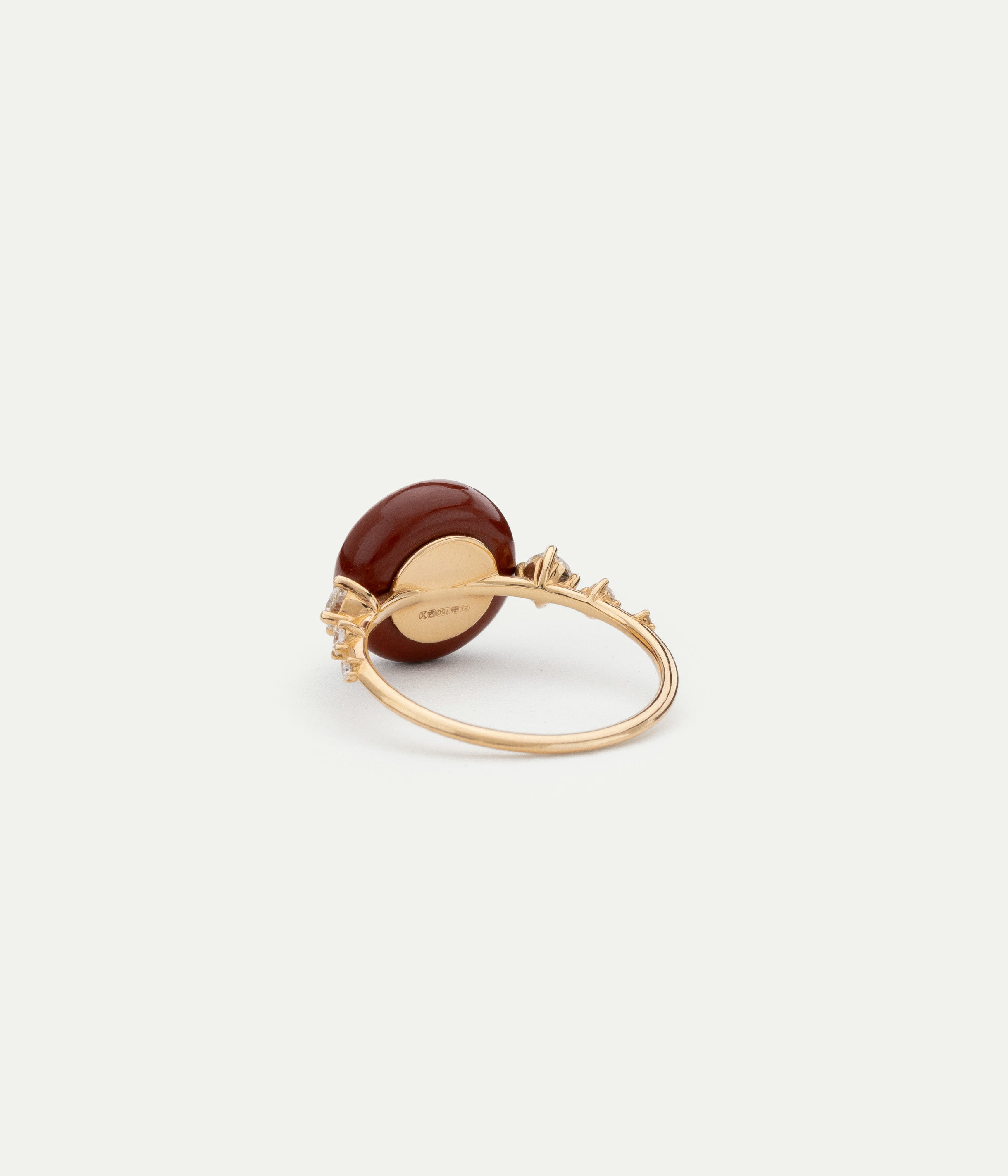 Jasper and Diamond Orbit Ring