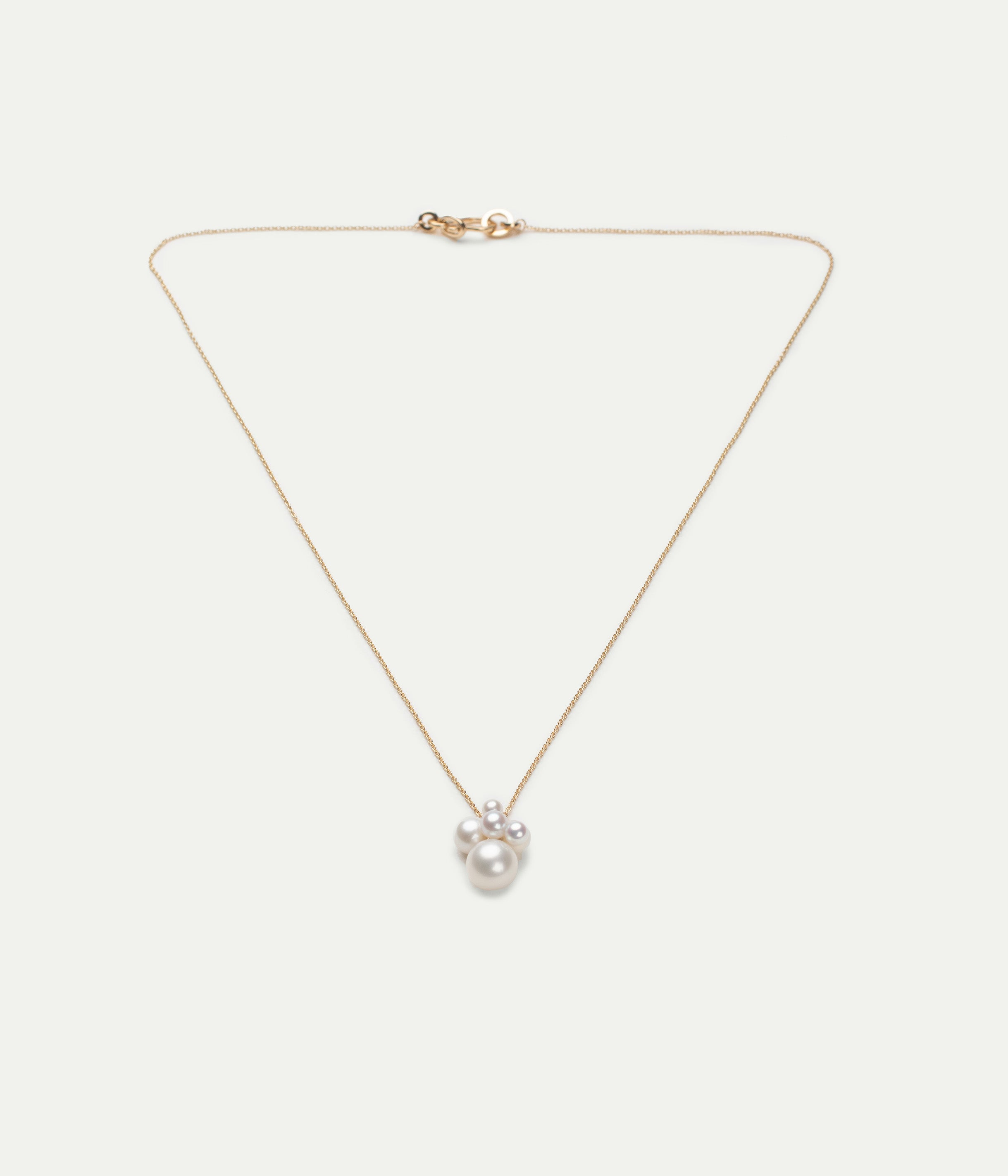 Collier Bisou simple or jaune et perles