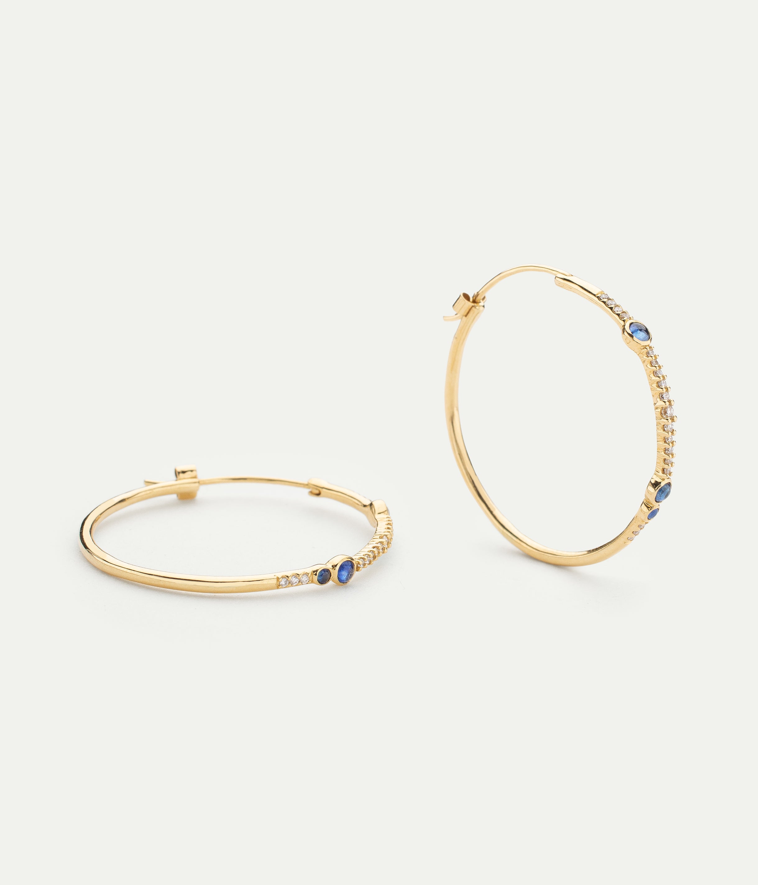 Simone L blue sapphires hoops