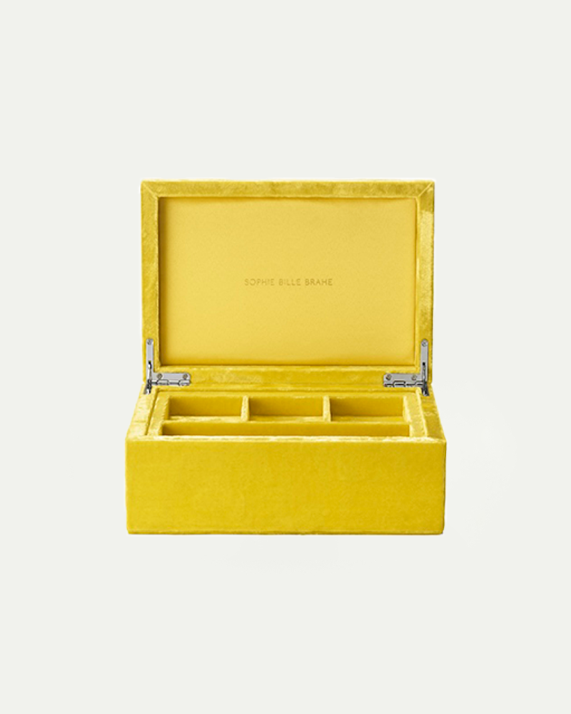 Boîte à bijoux Tresor Grande Limone velours
