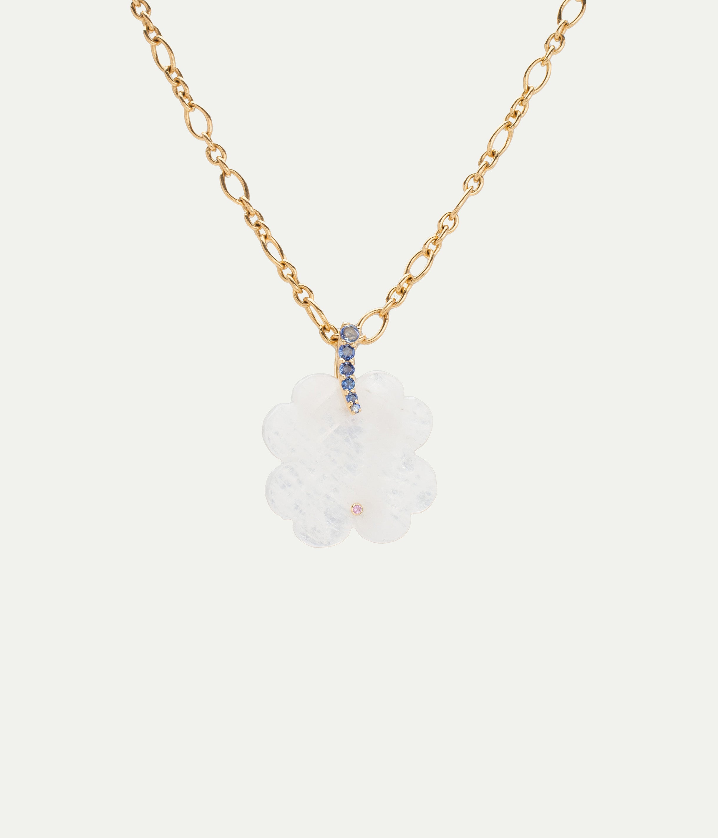 Pendentif trèfle pierre de lune n°03