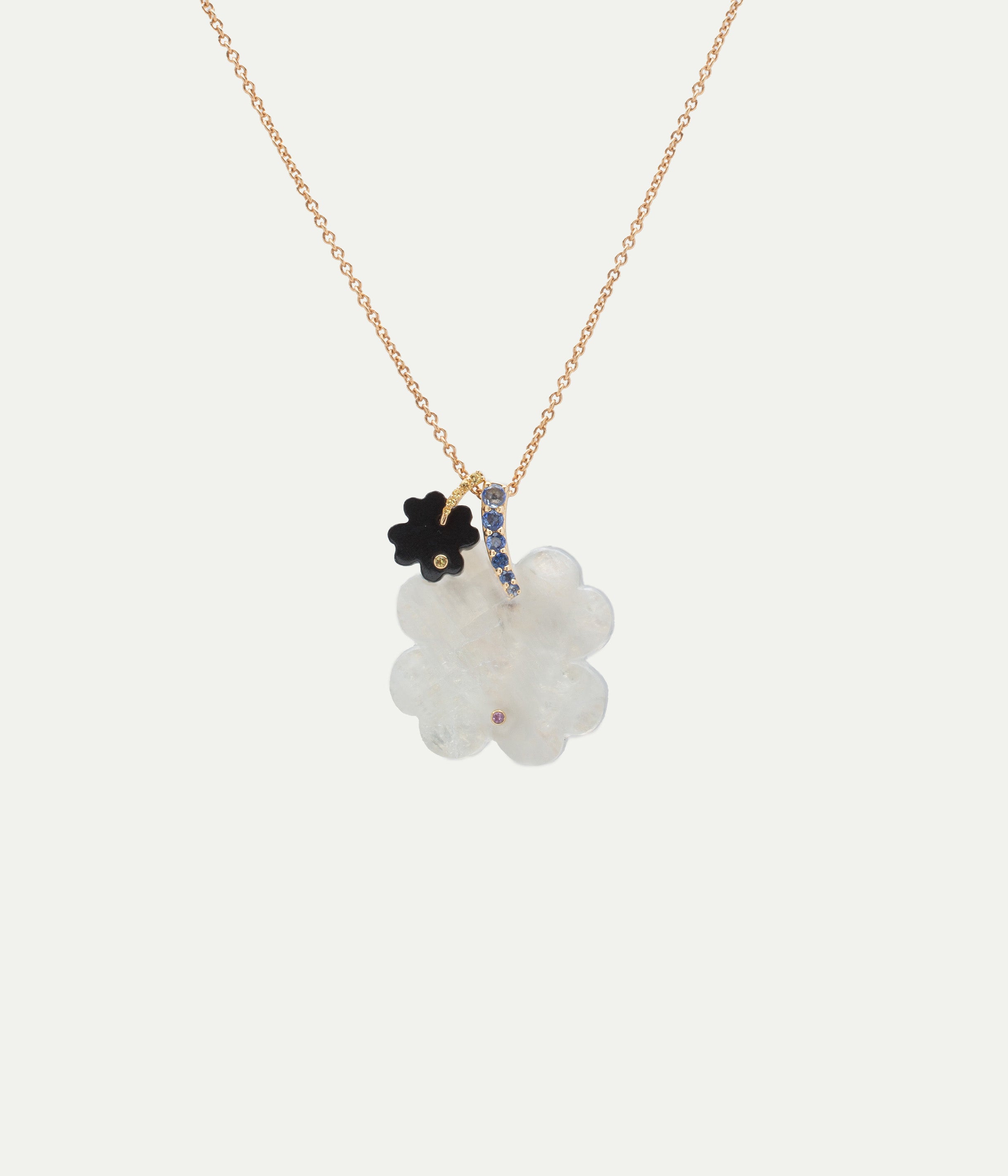 Pendentif trèfle pierre de lune n°03