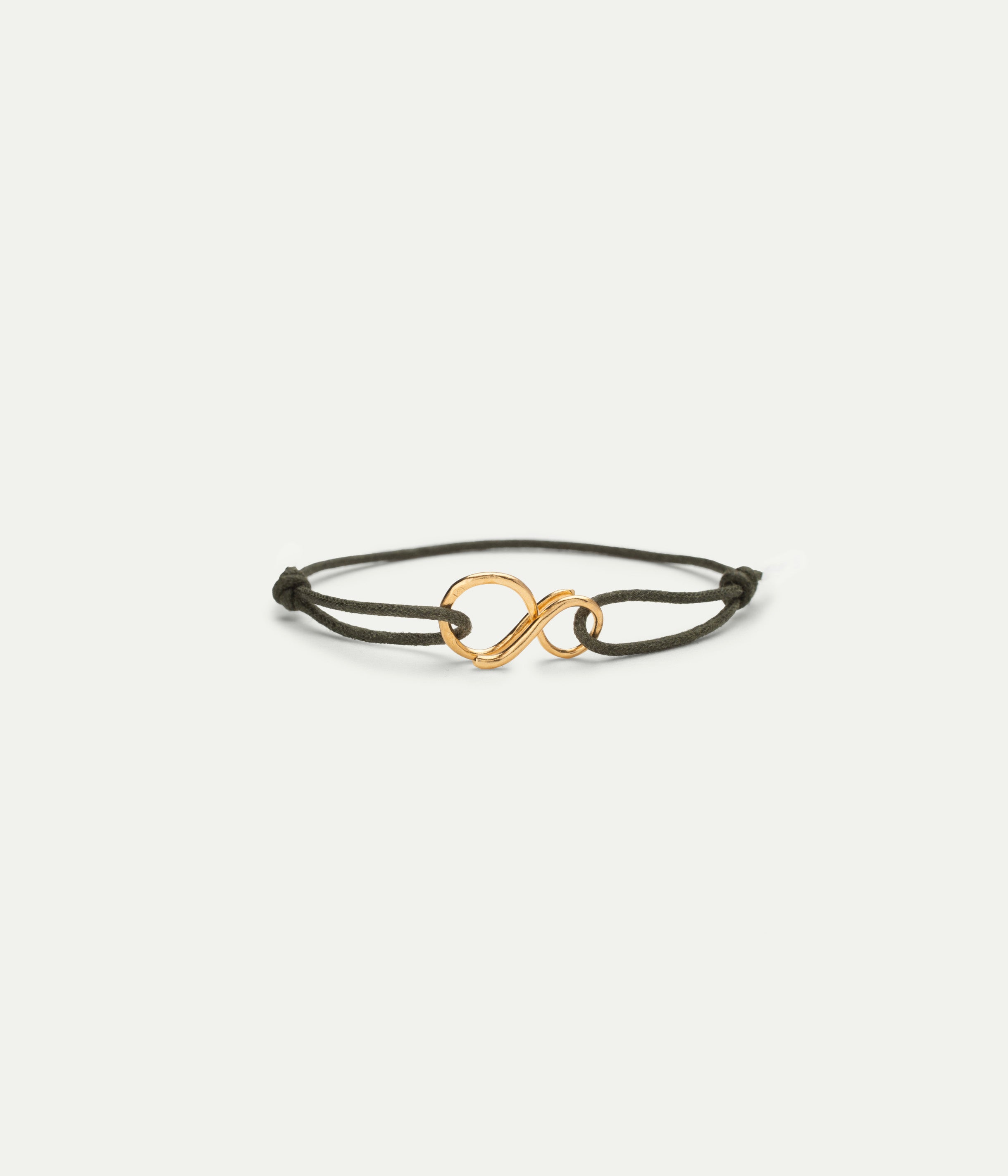 Mini Infini Vermeil Khaki Cord Bracelet