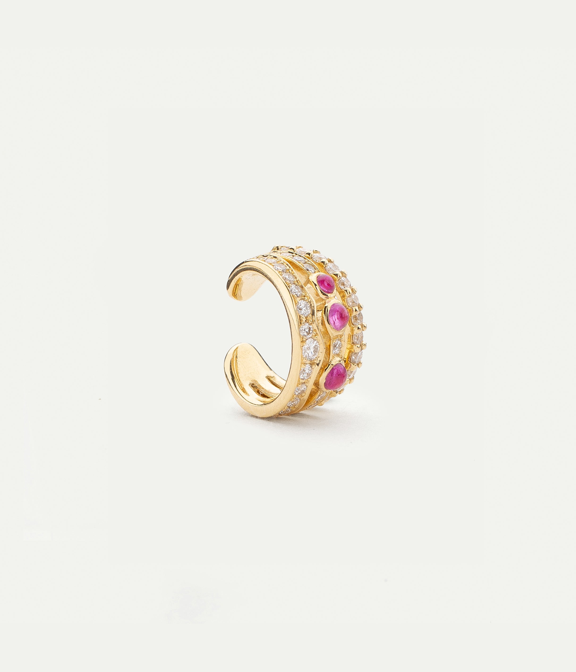 Simone pink sapphires Earcuff