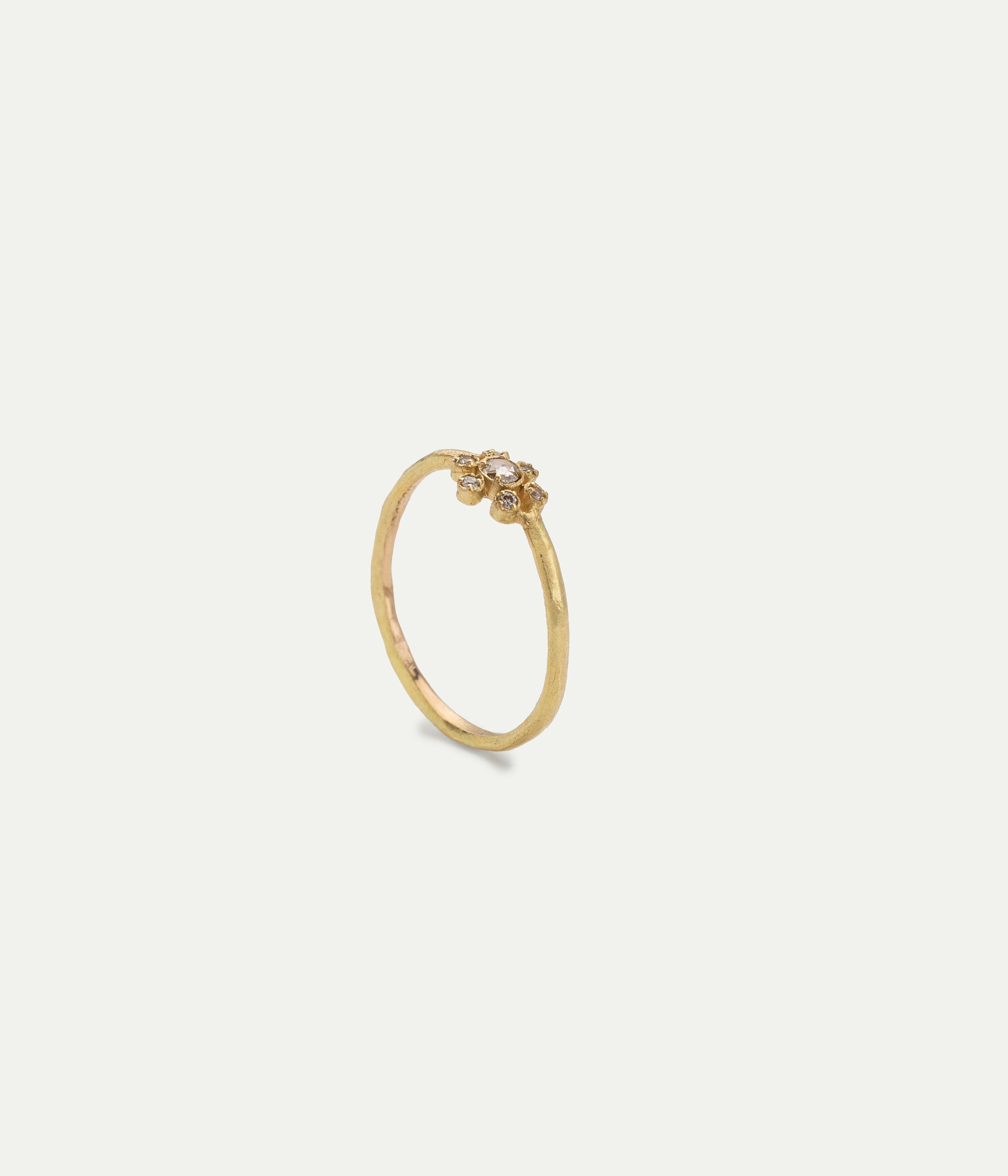 Sunflower yellow gold and diamonds ring