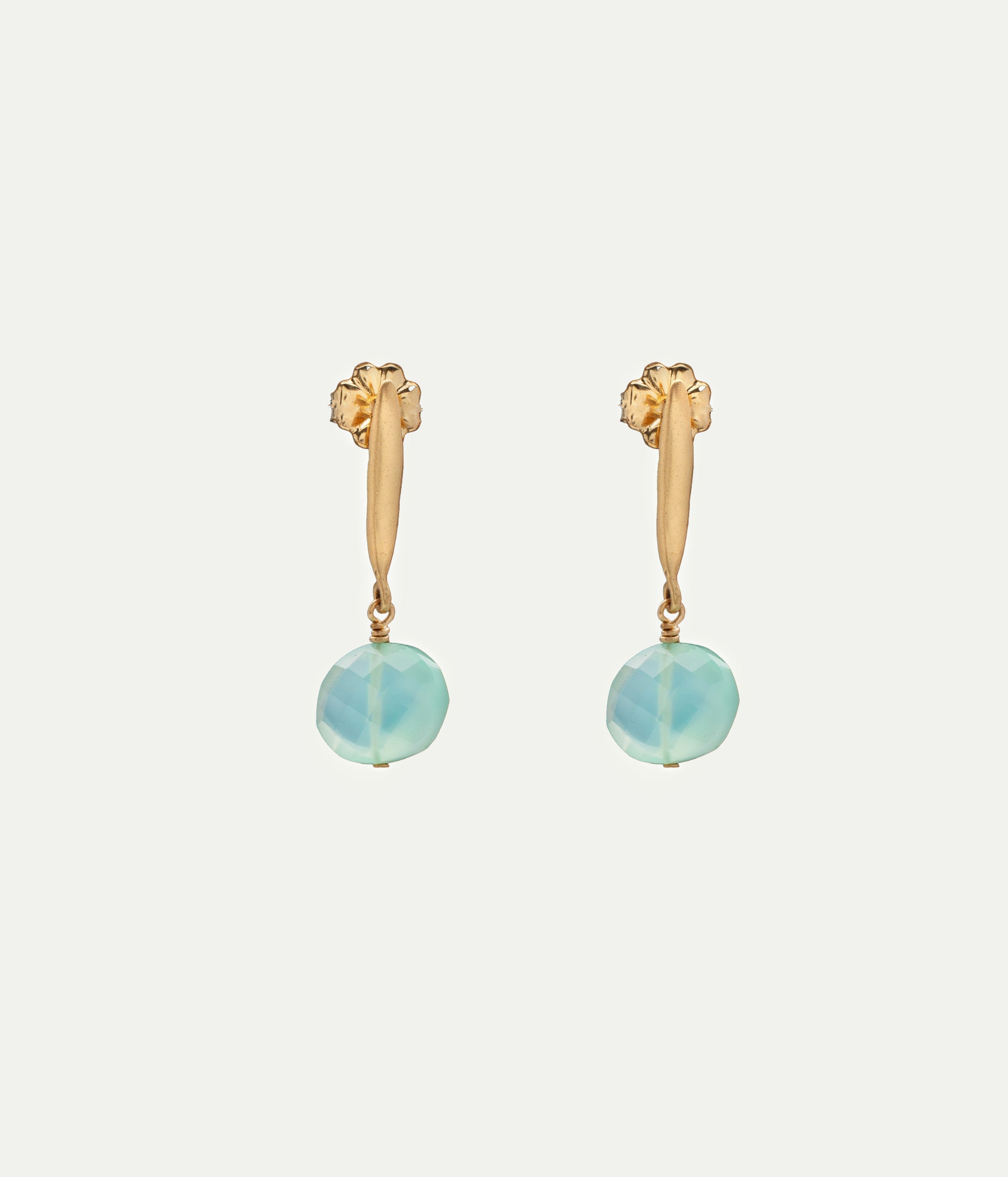 Boucles d'oreilles Grain Calcédoine