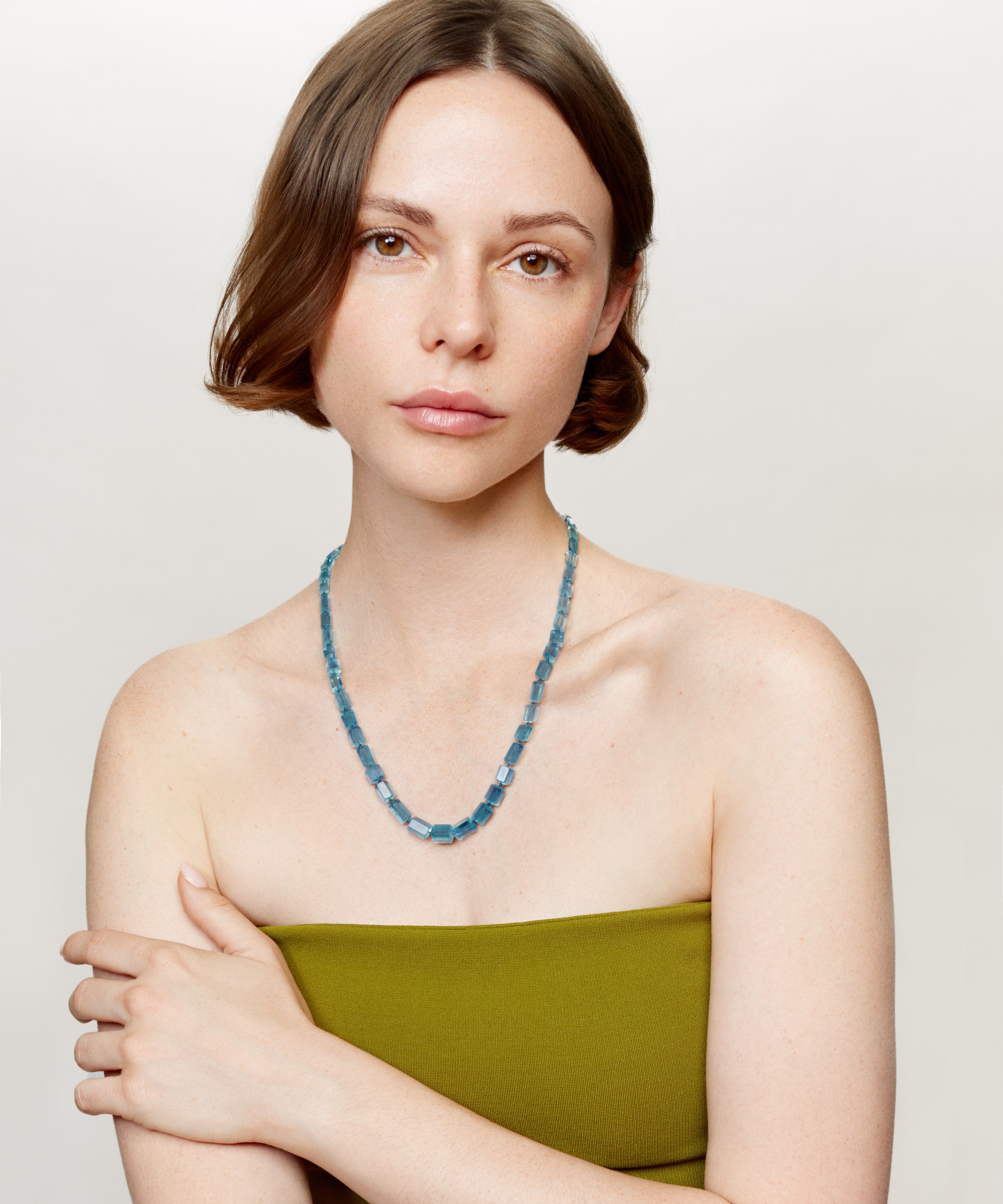 Collier S Paulette Tube Aigue-marine