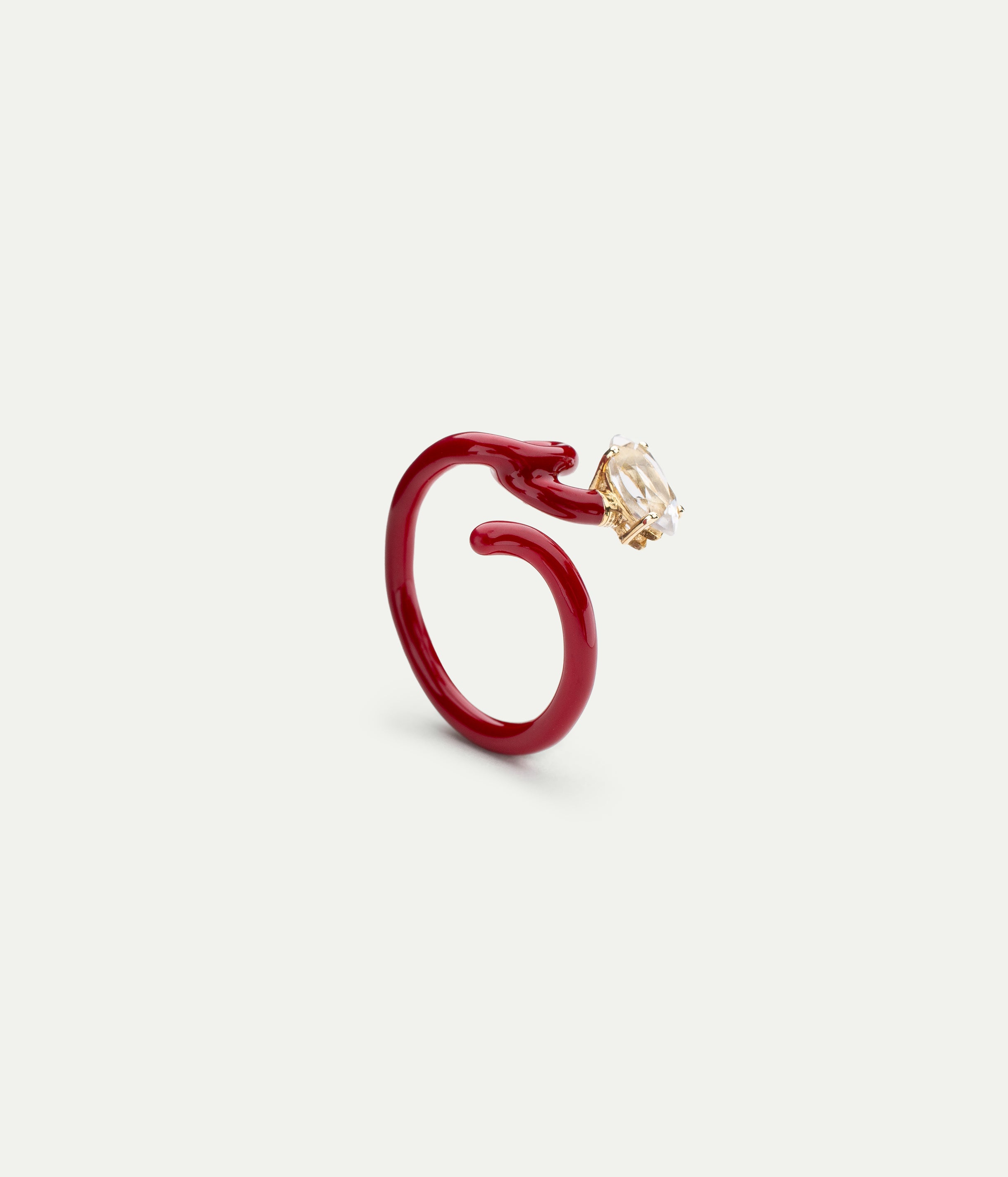 Bague Baby Vine Burgundy Crystal de Roche