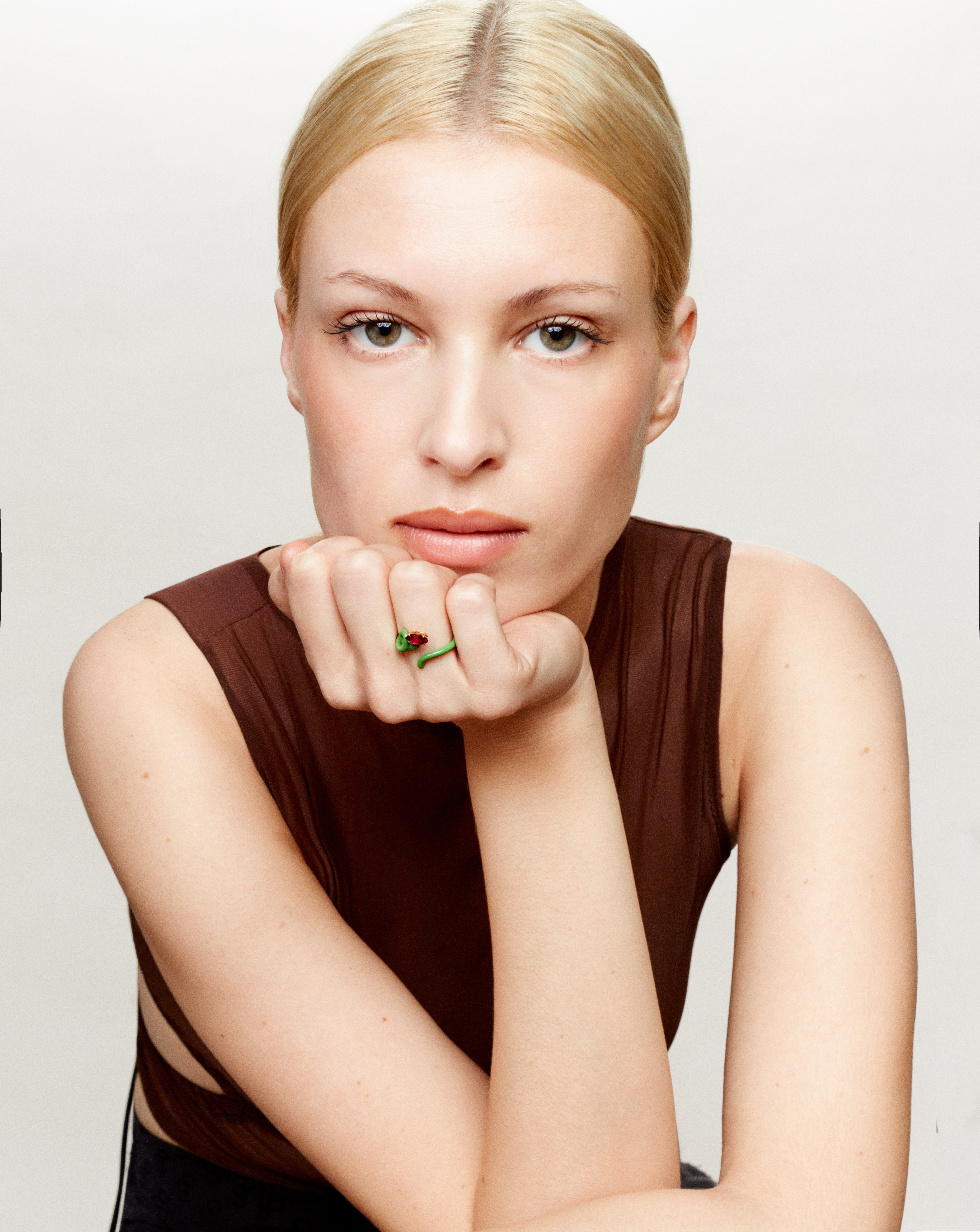 Bague Baby Vine Green Corindon