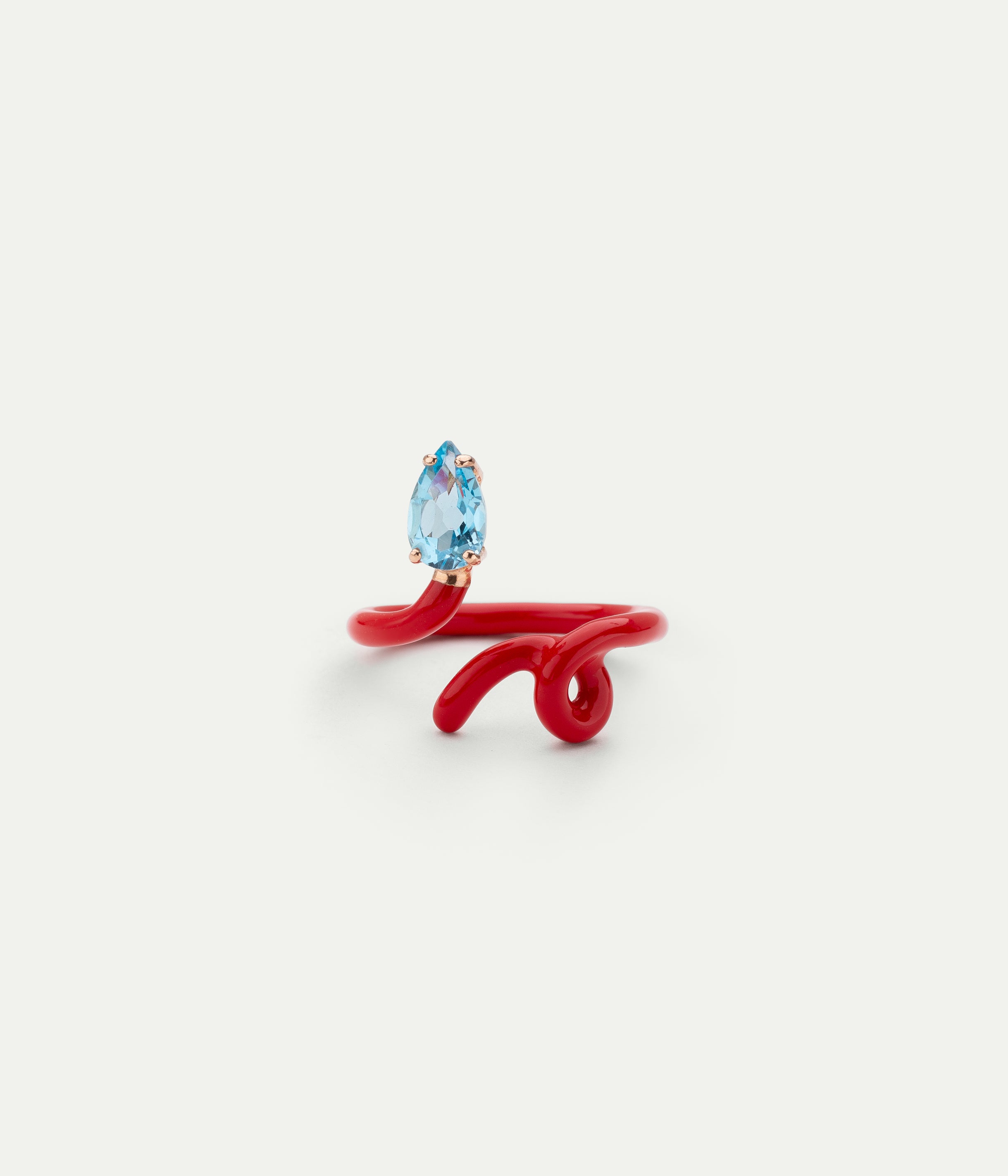 Baby Vine Red Blue Topaz Ring