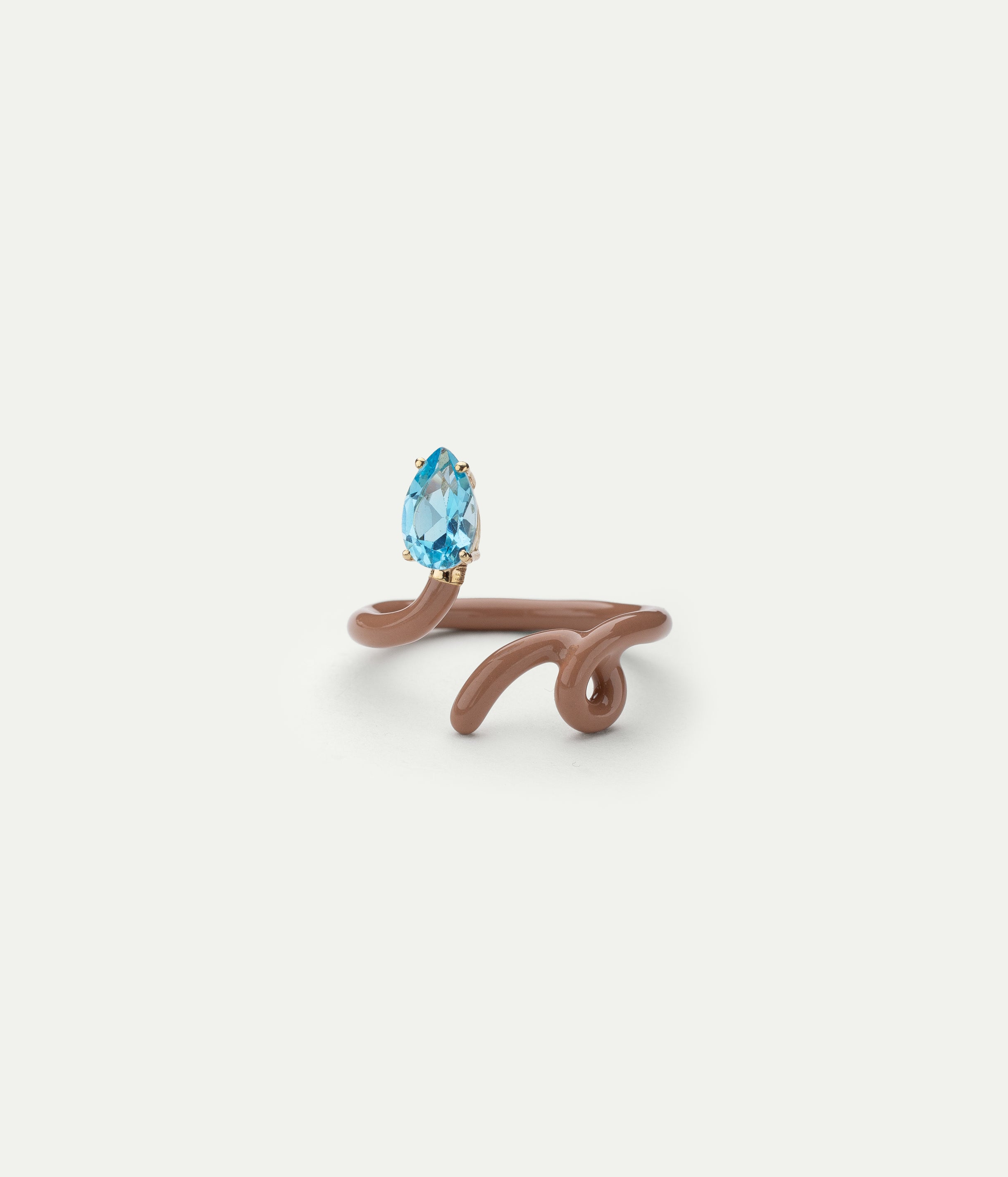 Bague Baby Vine Taupe Topaze Bleue