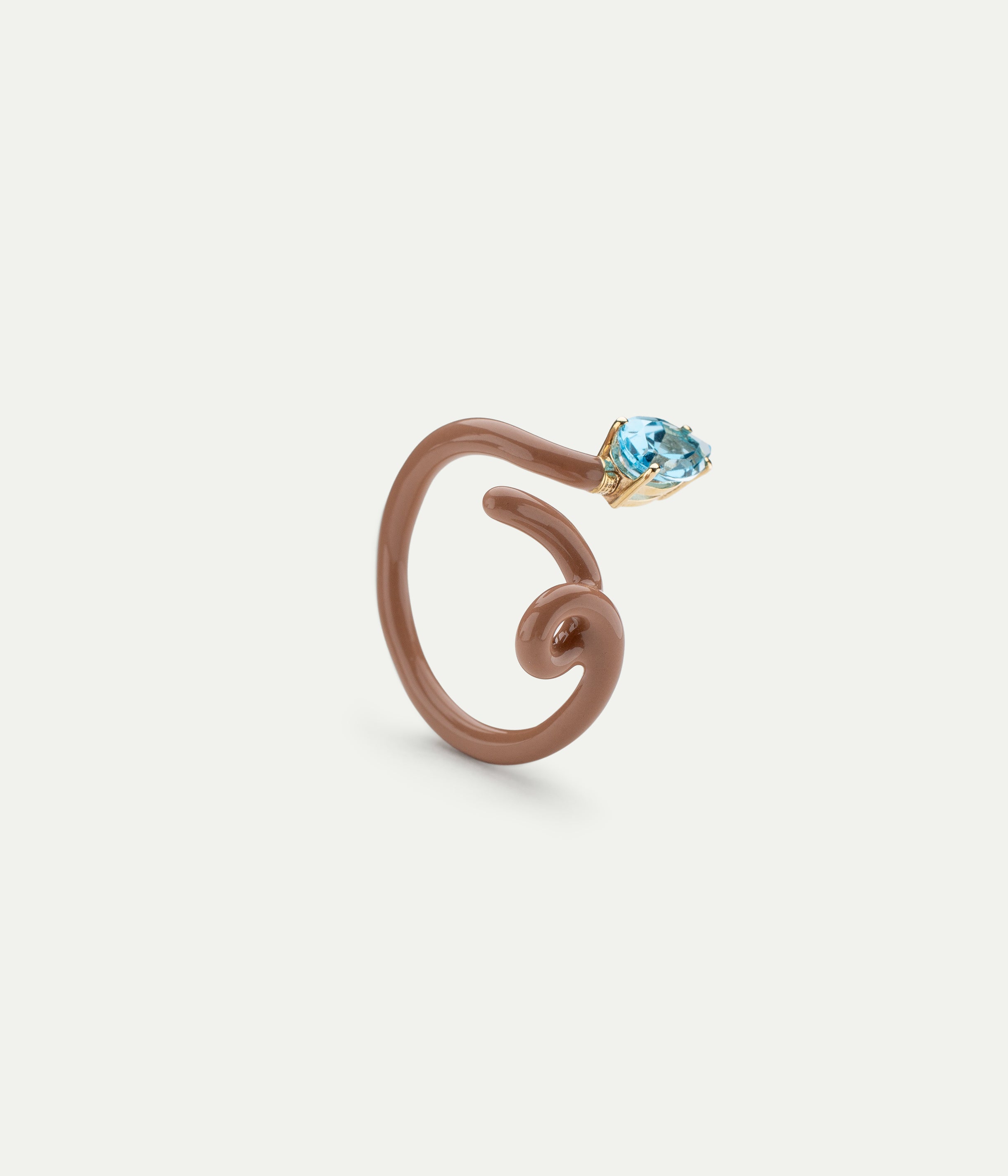 Bague Baby Vine Taupe Topaze Bleue
