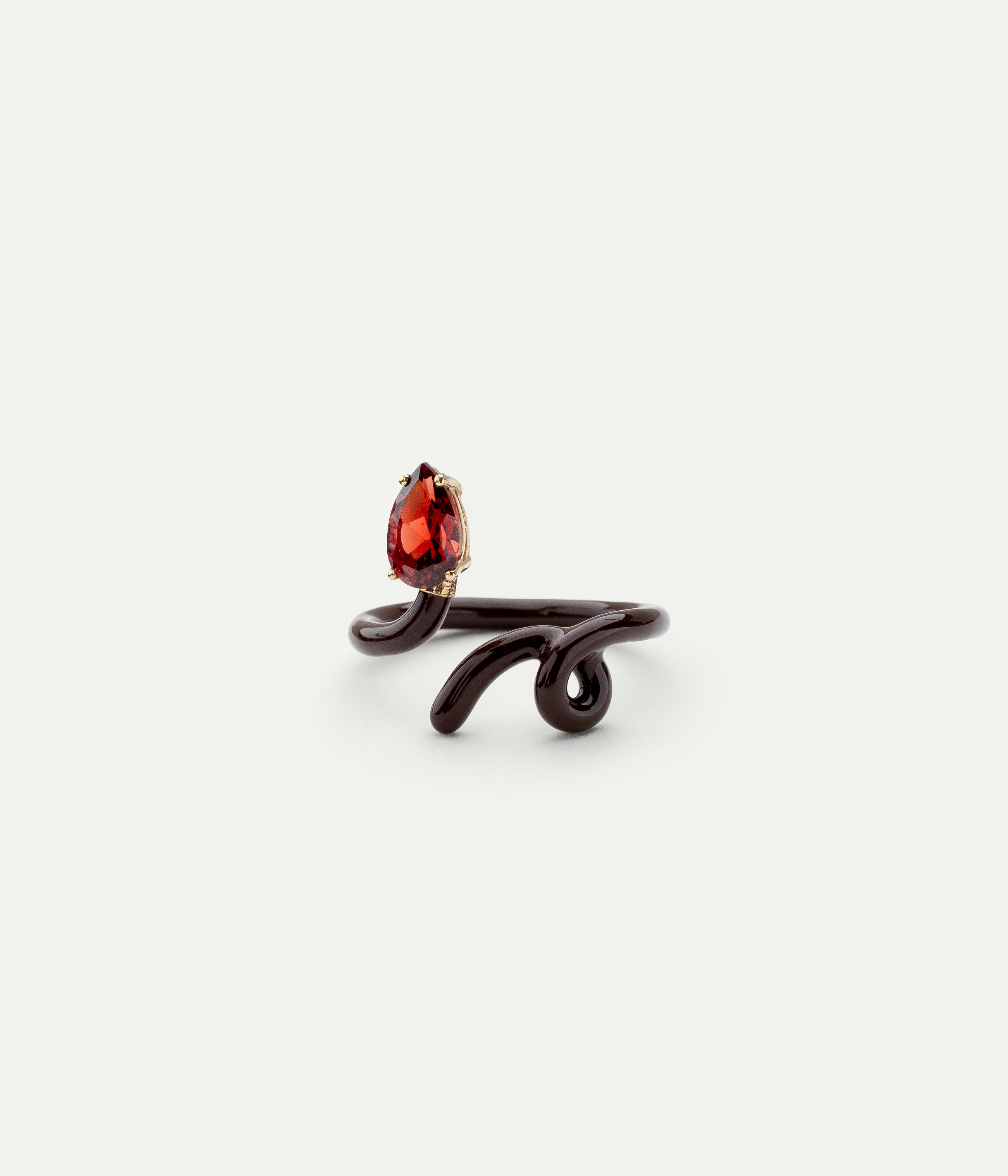 Baby Vine Cherry Chocolate Garnet Ring
