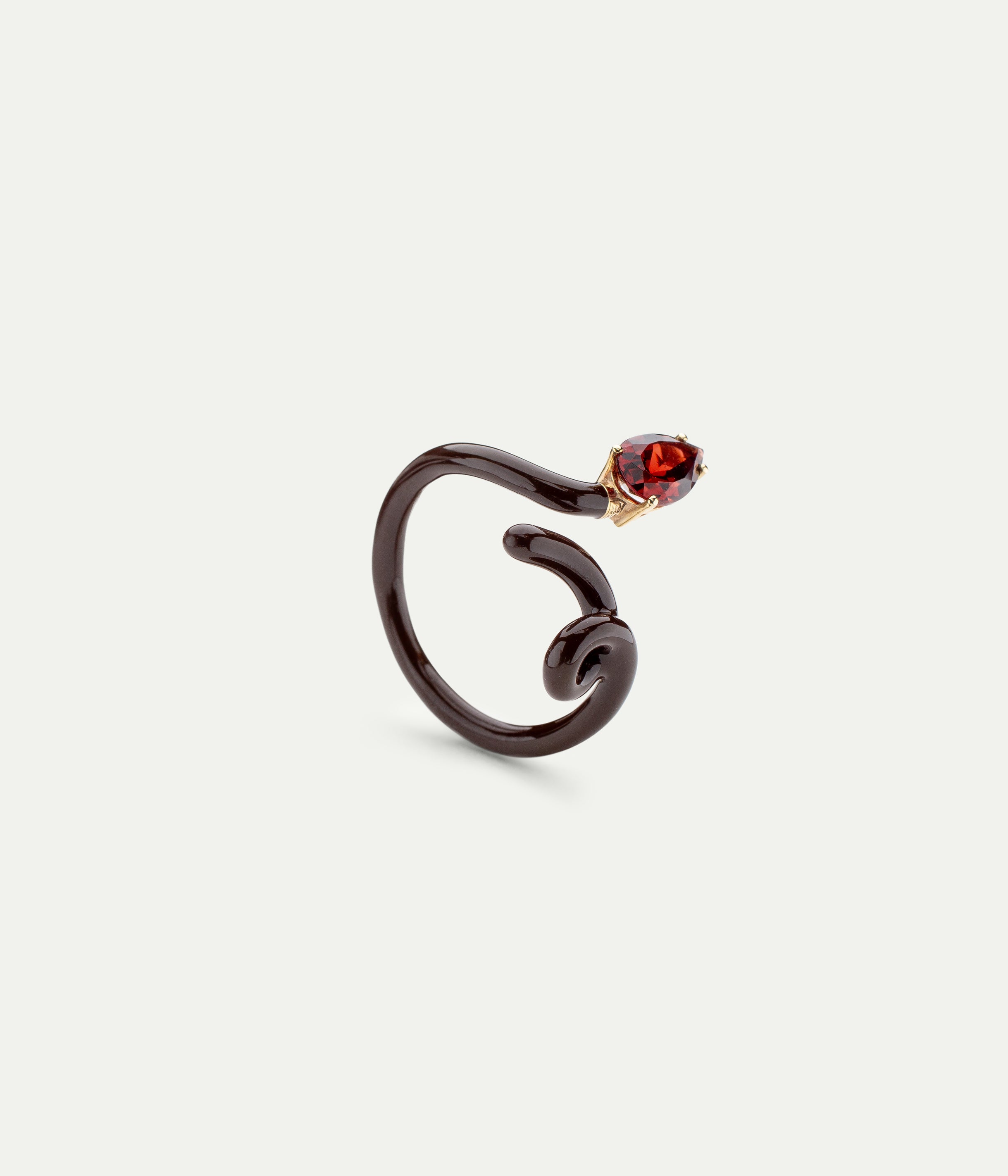 Baby Vine Cherry Chocolate Garnet Ring