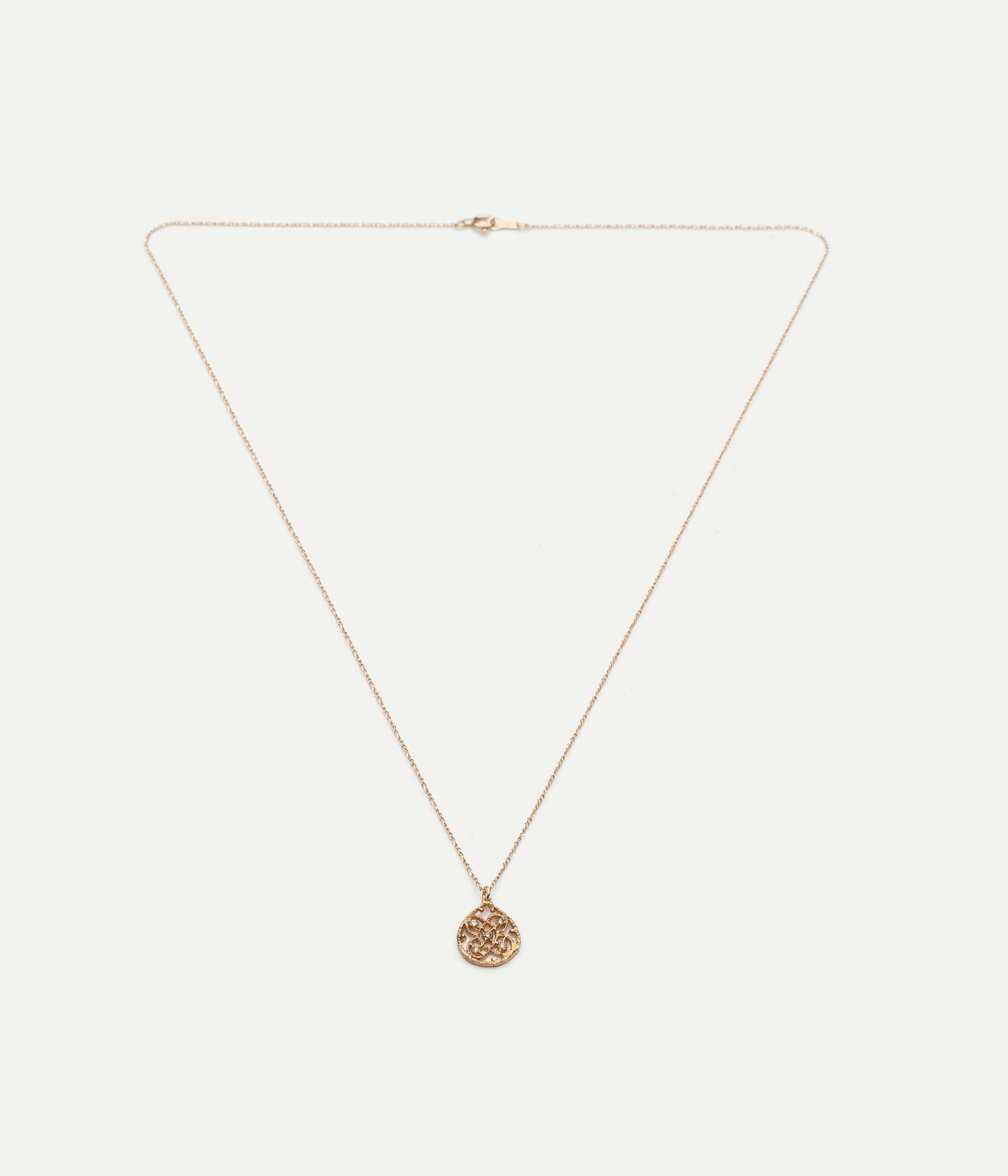 Collier Drop R or jaune et diamants