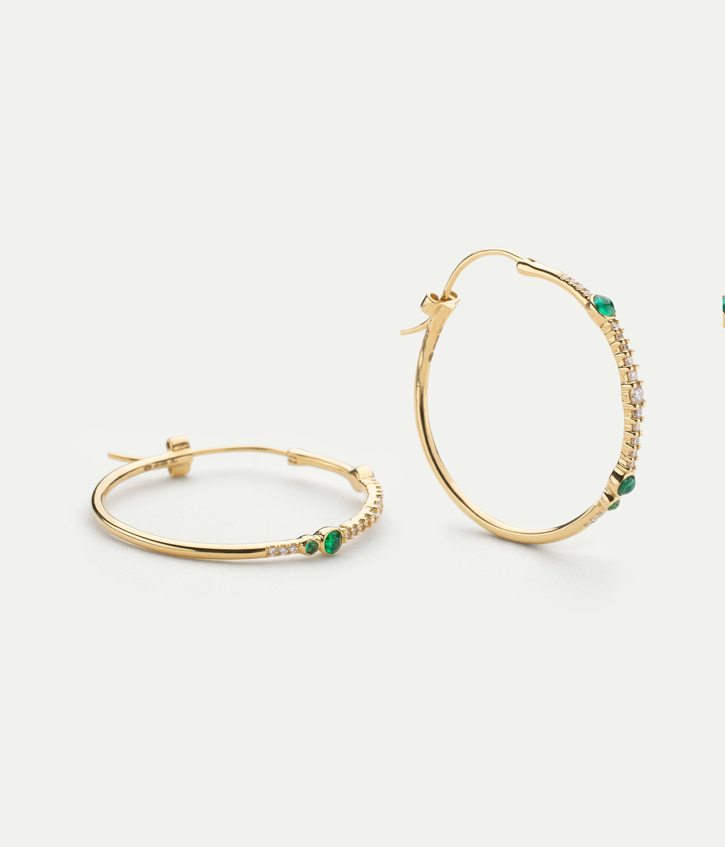 Simone L emeralds hoops