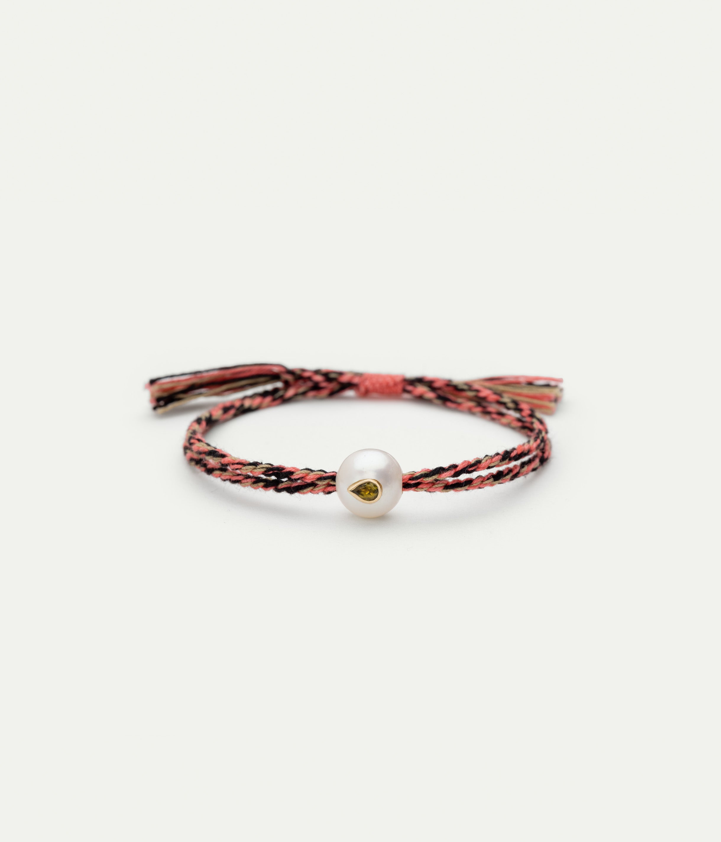 Bracelet Scarlett rose perle et tourmaline