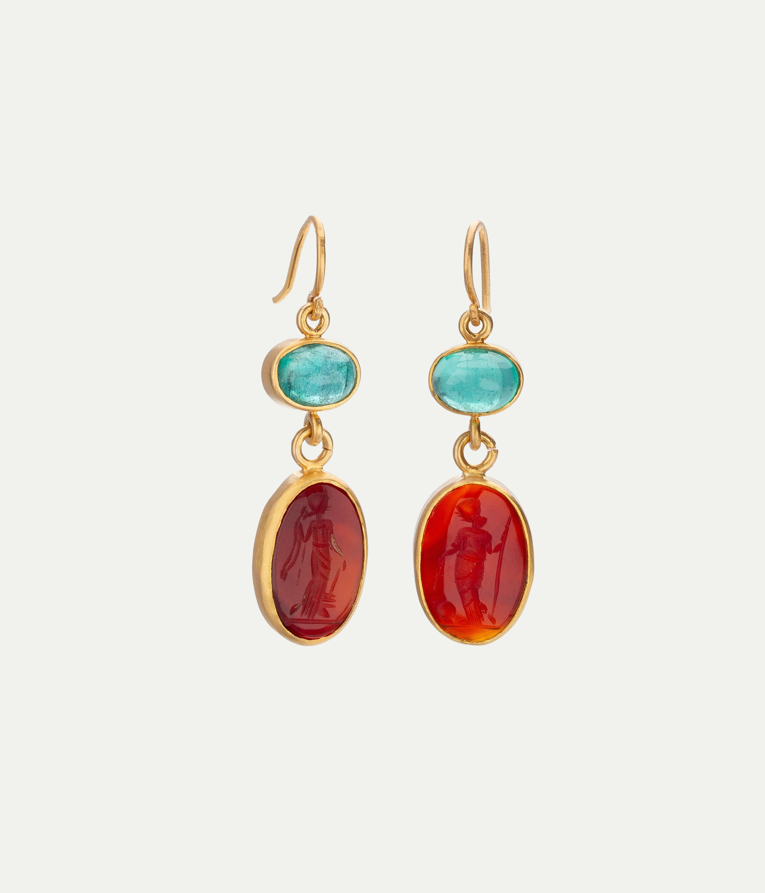 Italian Intaglio Cornelian earrings