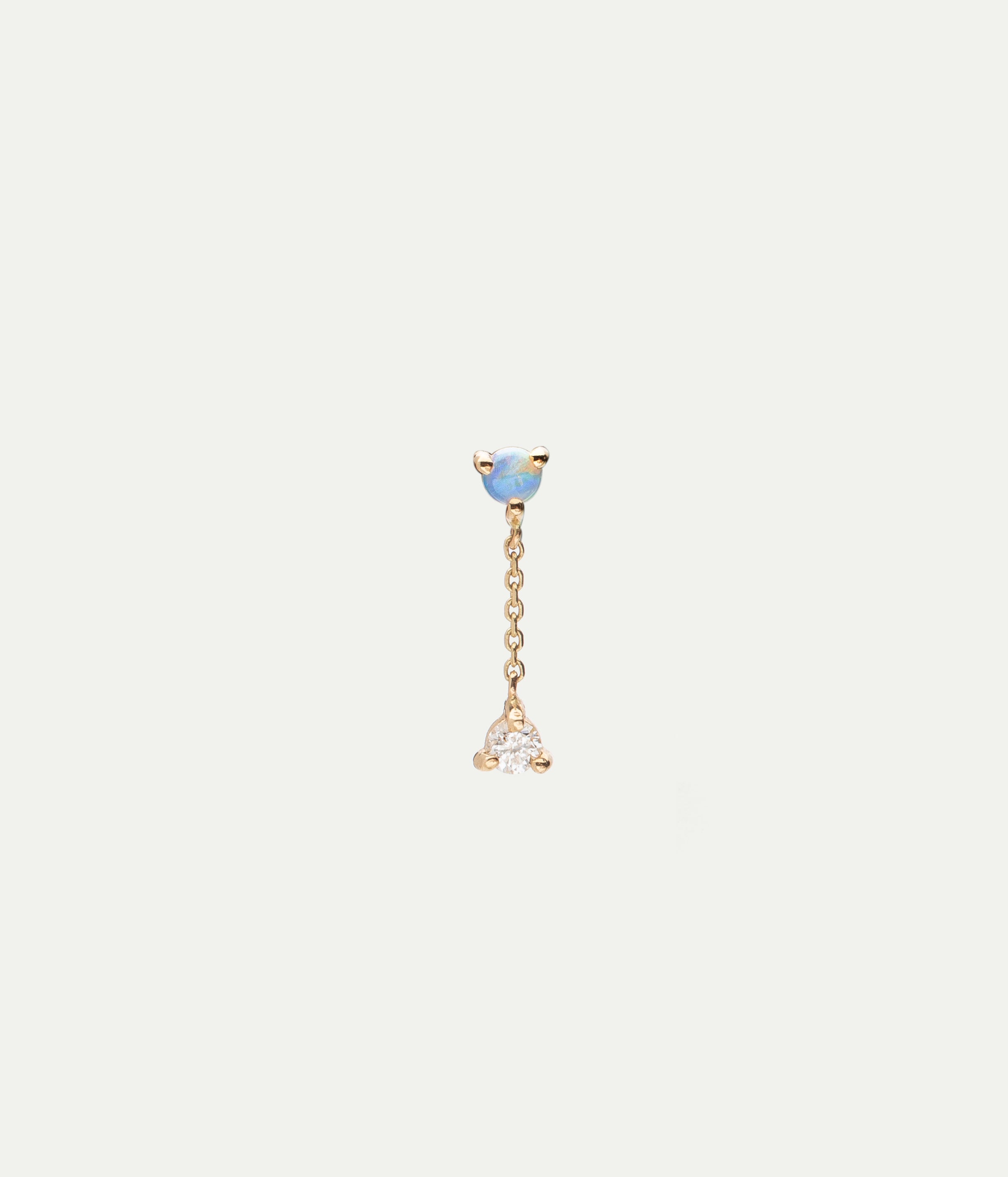 Small Two-Step Chain Opal Single Earring