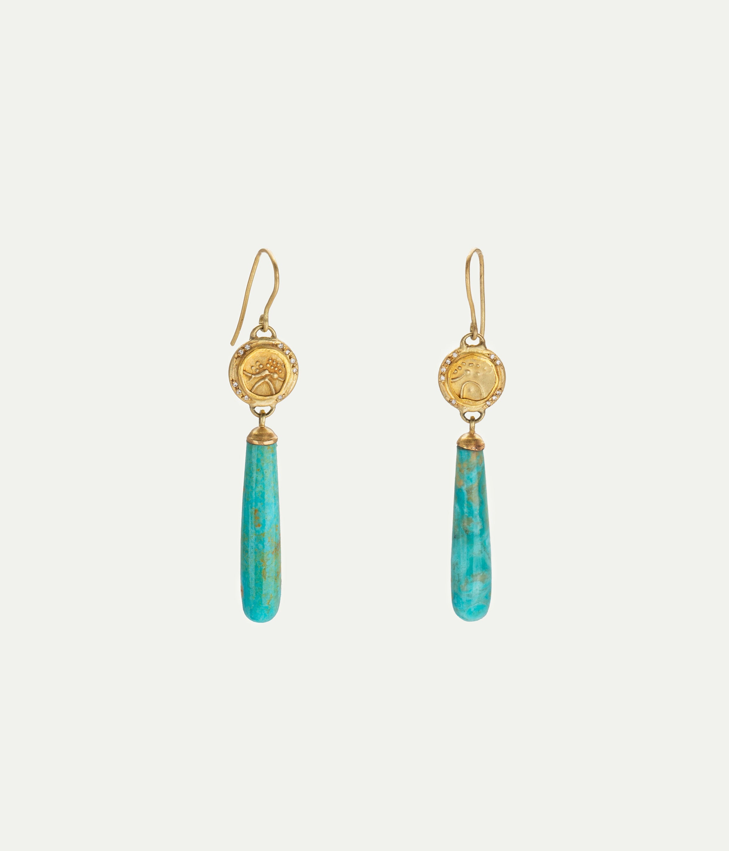 Boucles d'oreilles Antique Coin Turquoise
