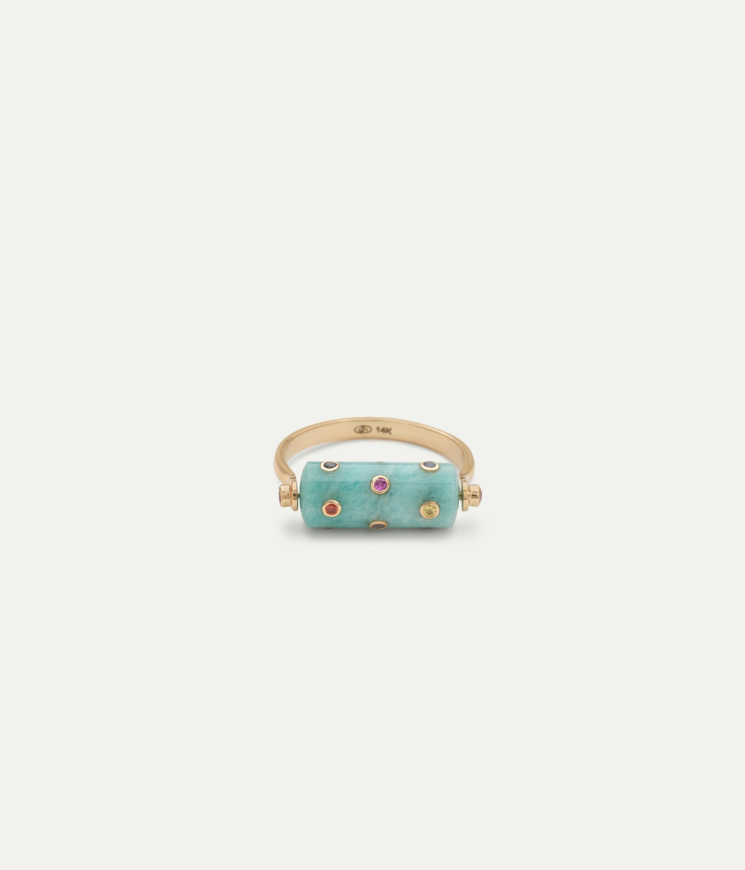 Tube Amazonite ring