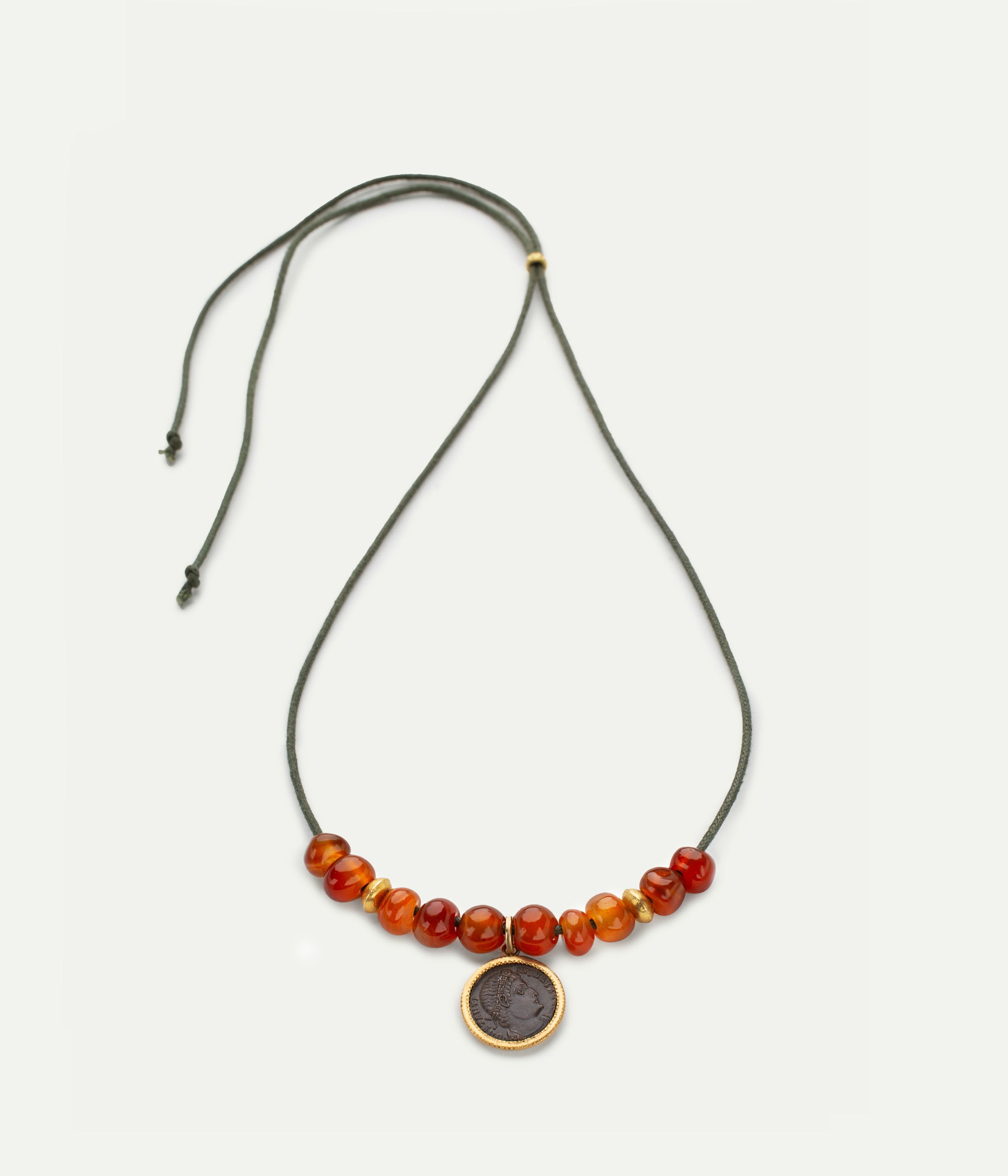 Roman Coin Cornelian Necklace