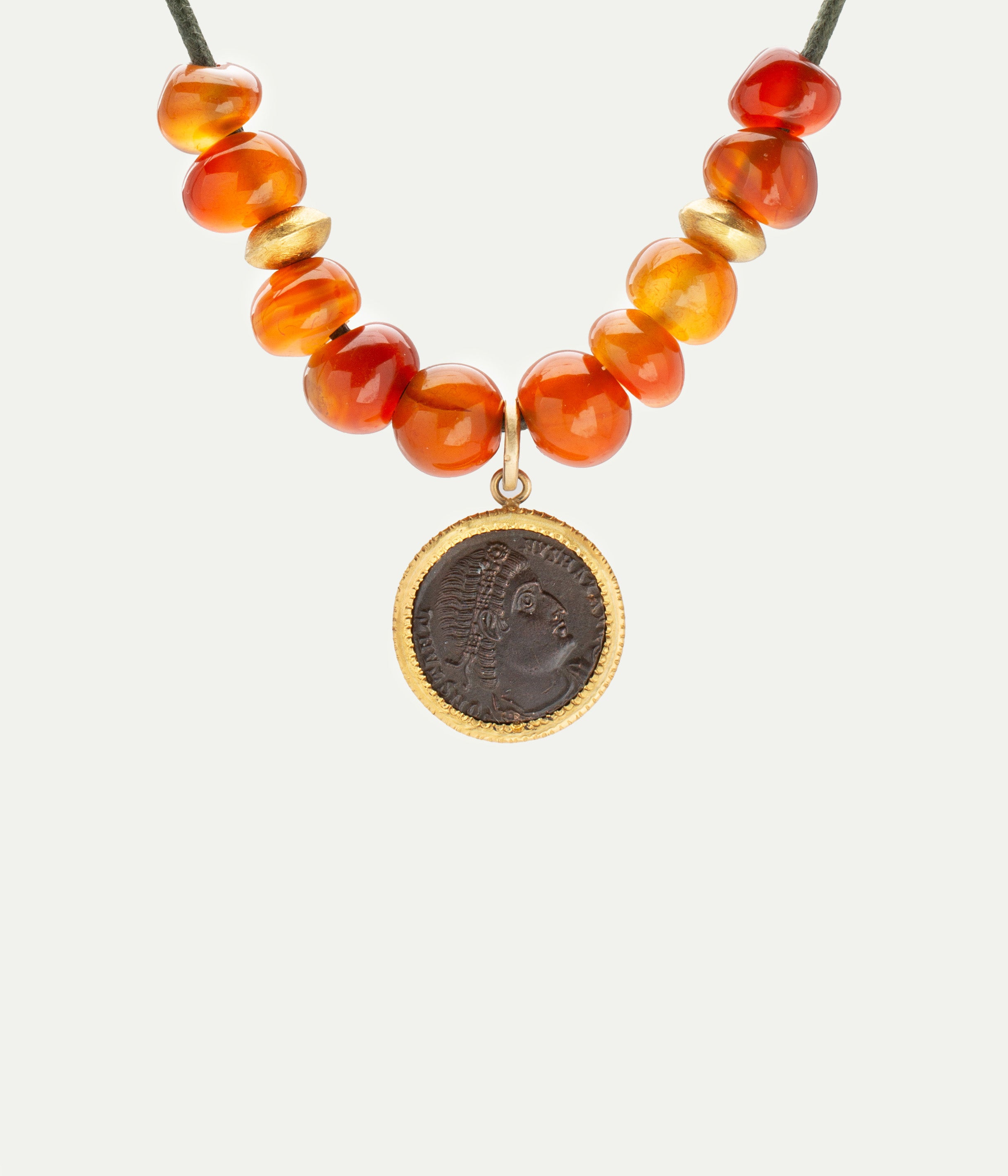 Roman Coin Cornelian Necklace