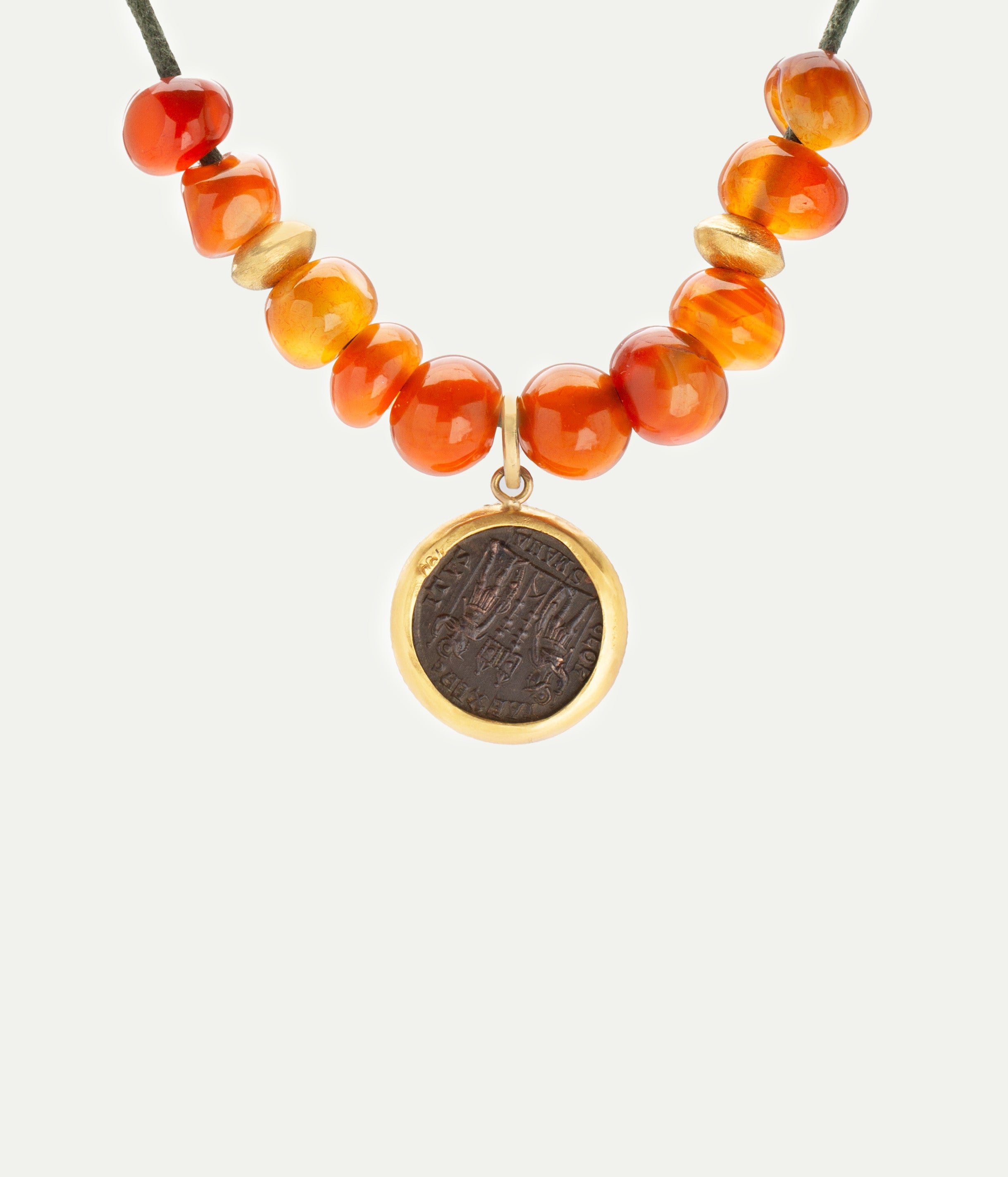Roman Coin Cornelian Necklace