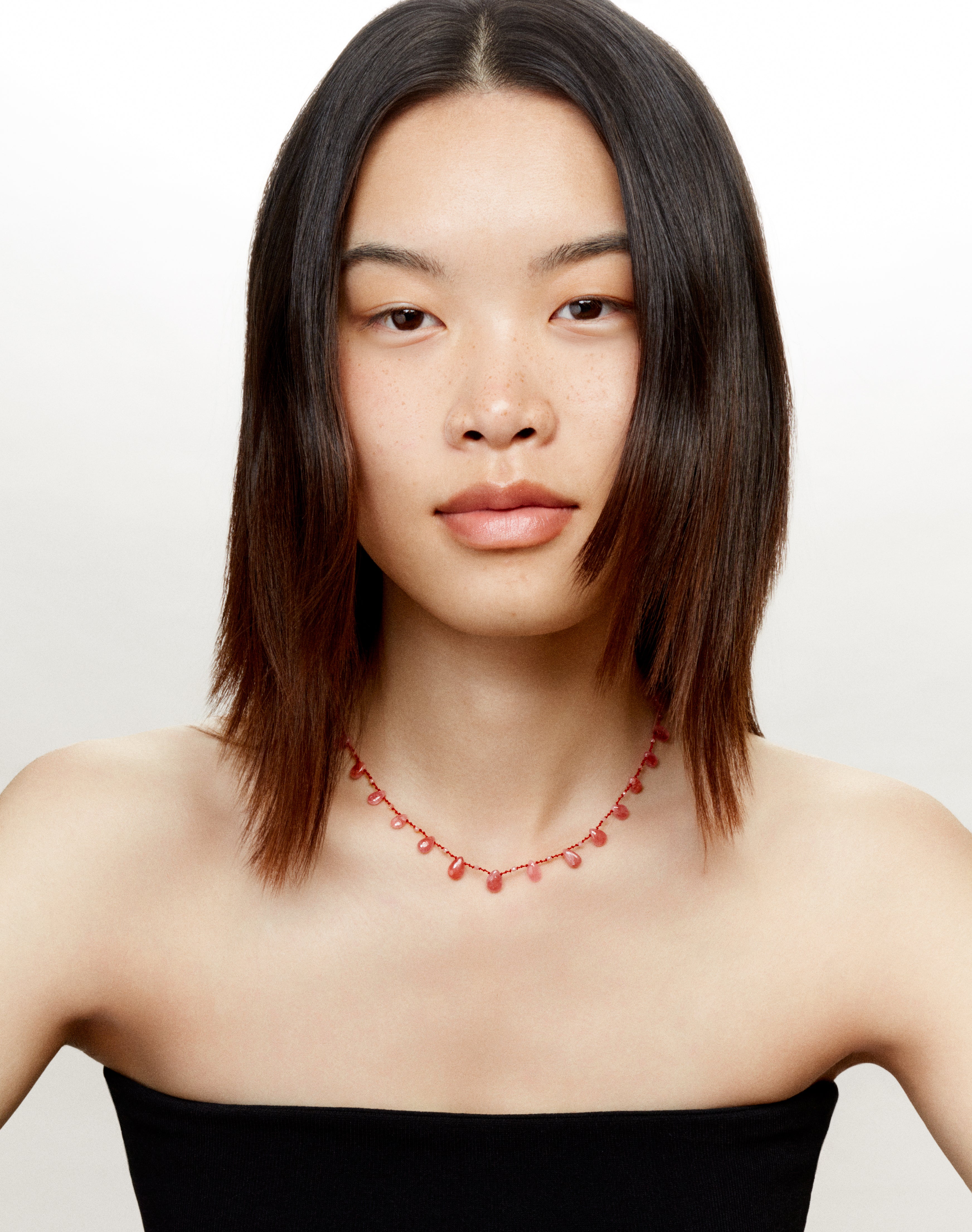 Série limitée - Collier Cheremoya Drops and Beads Rhodochrosite