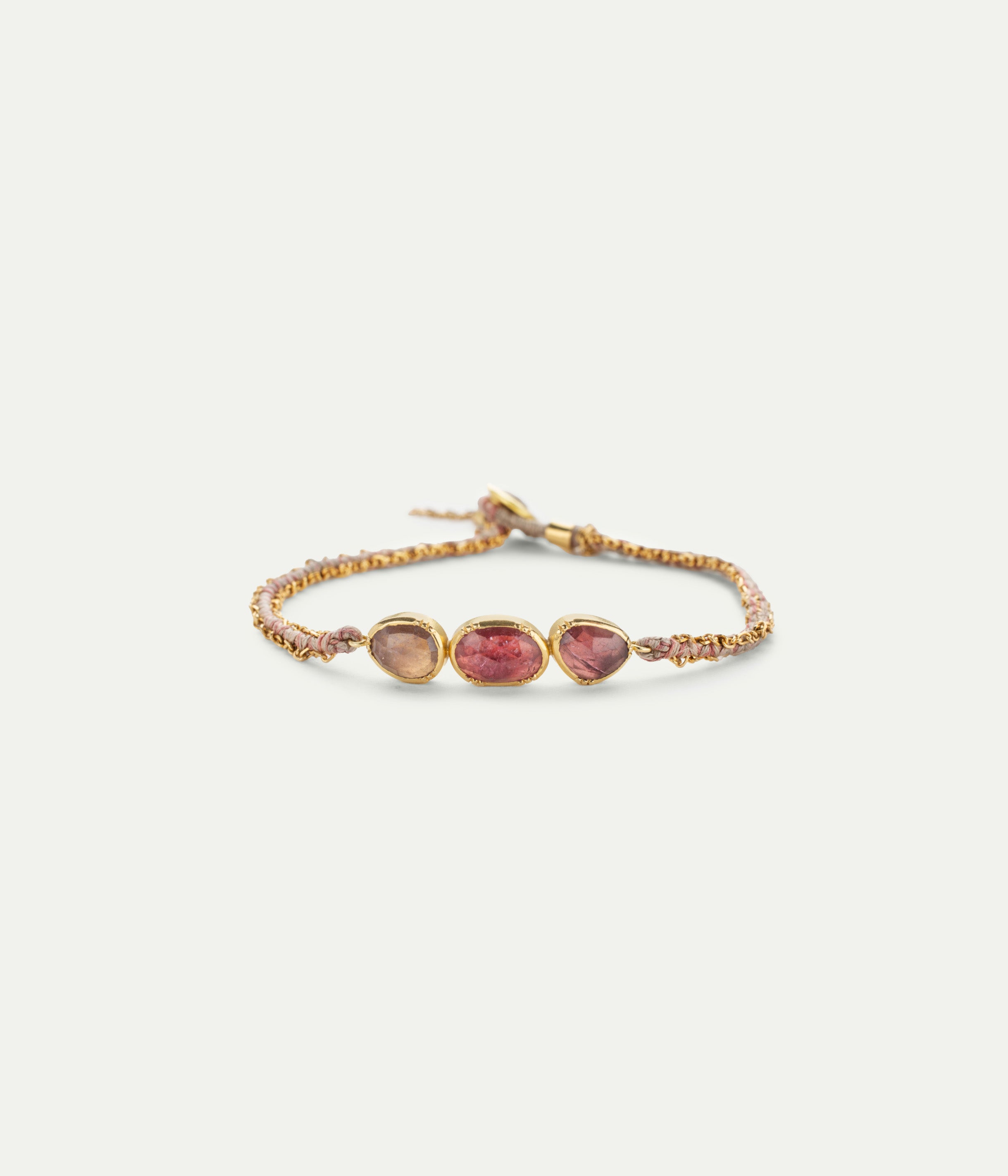 Bracelet Triple Orbit Saphir rose
