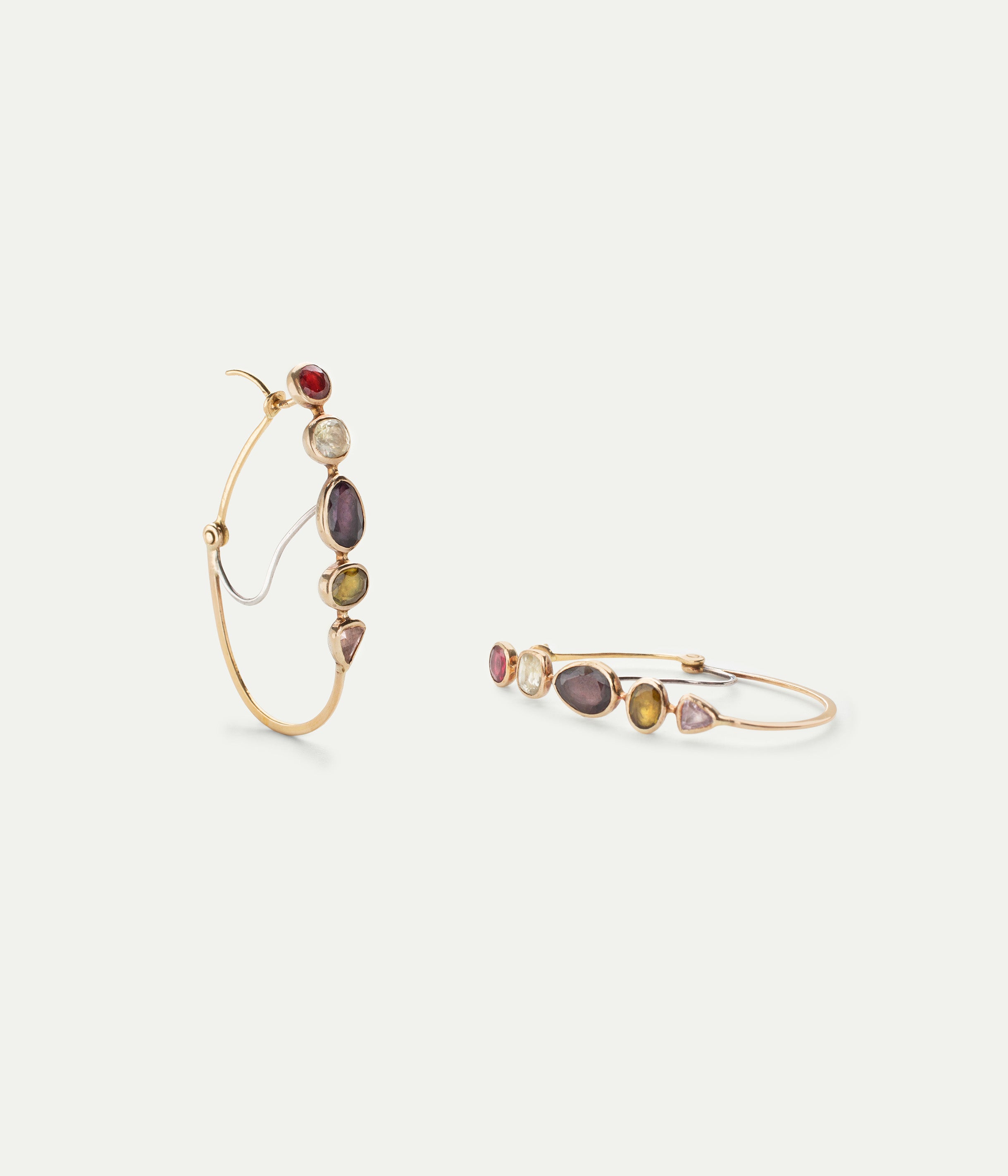 Boucles d'oreilles Poissardes Spinelle et tourmaline