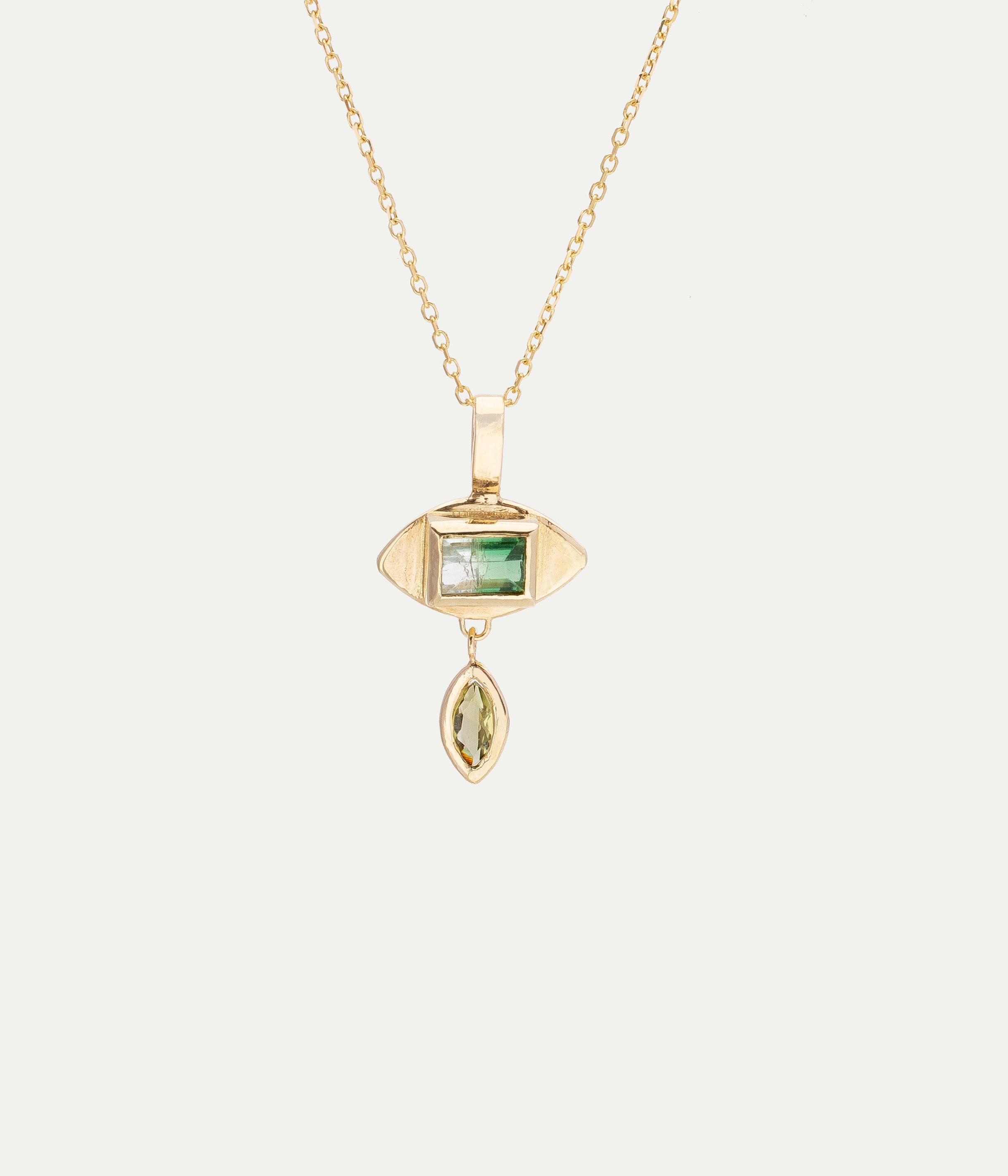 Tiny Eye Green Tourmaline necklace