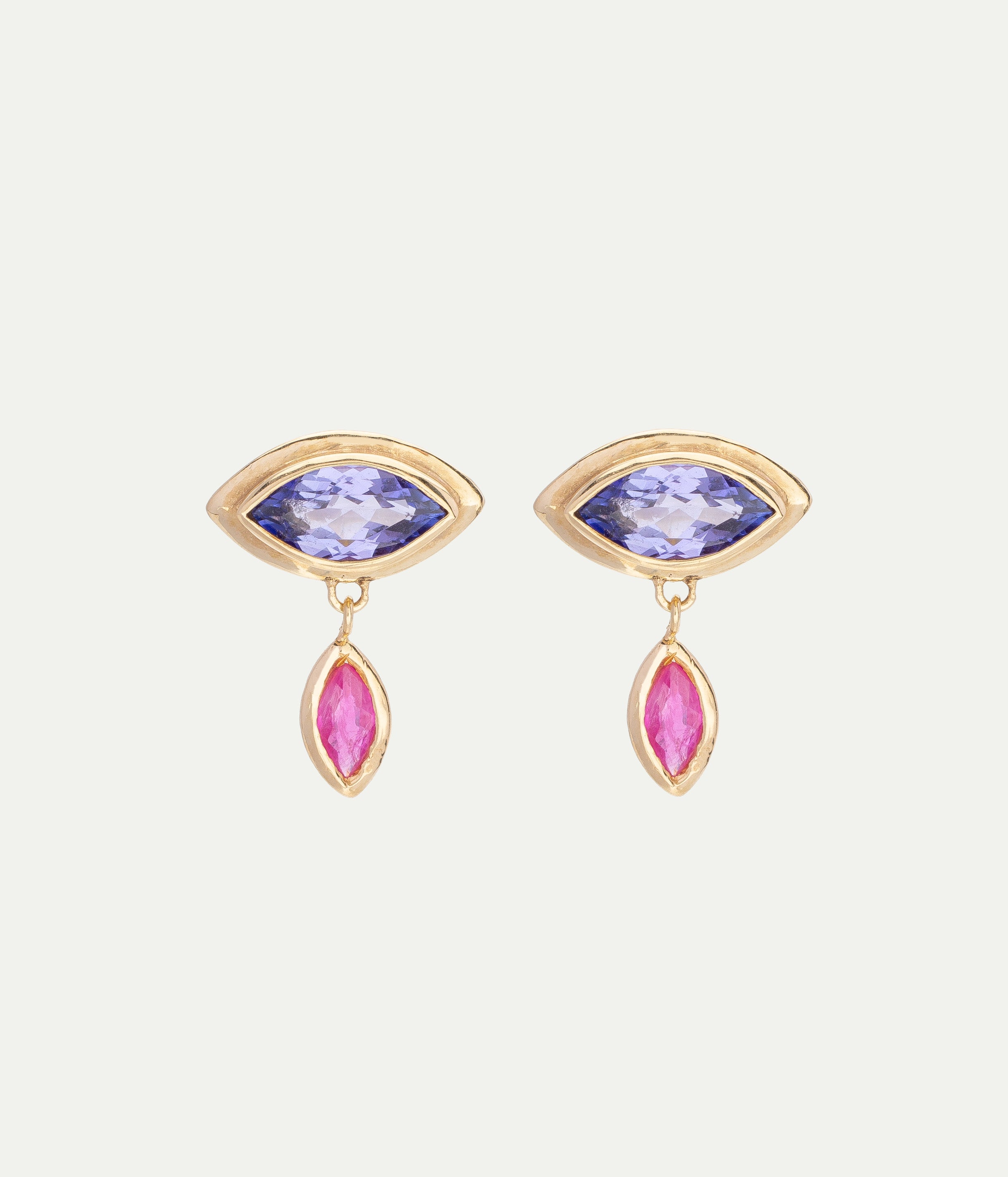 Boucles d'oreilles Eye Dangle Tanzanite