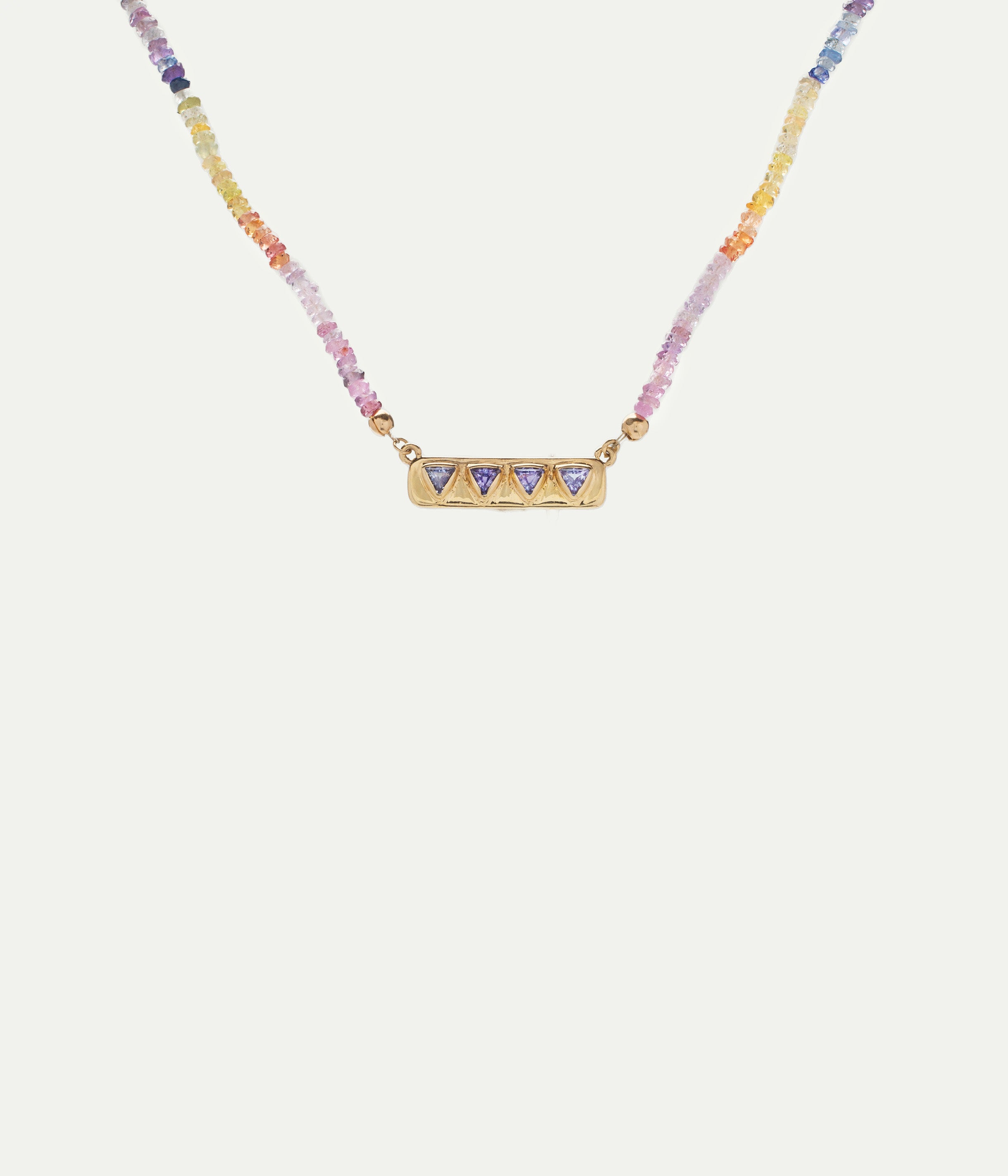 Gold Bar Tanzanite necklace