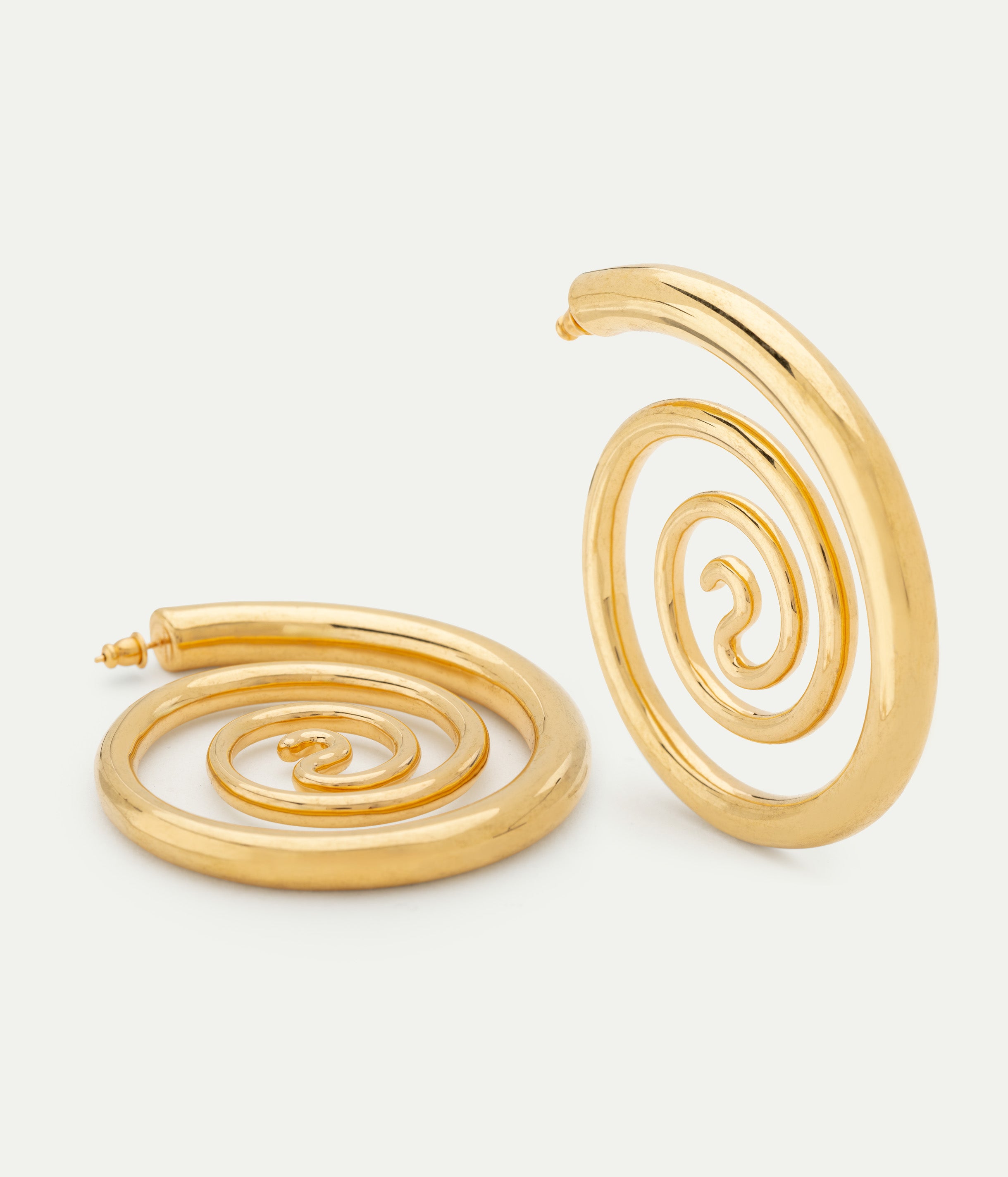 Boucles d'oreilles Spiral Serpent plaqué or