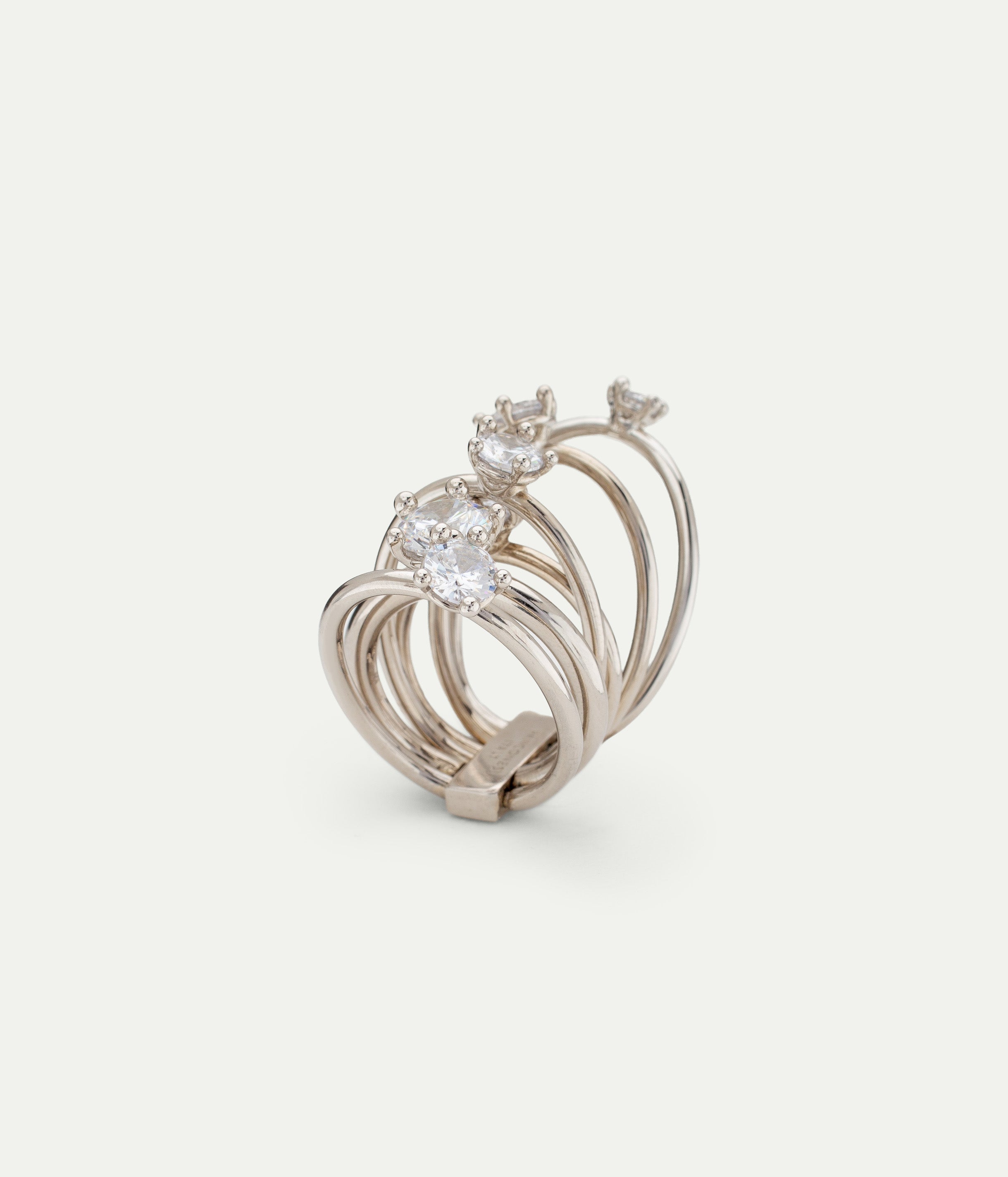 Diamanti Orbit rhodium-plated ring