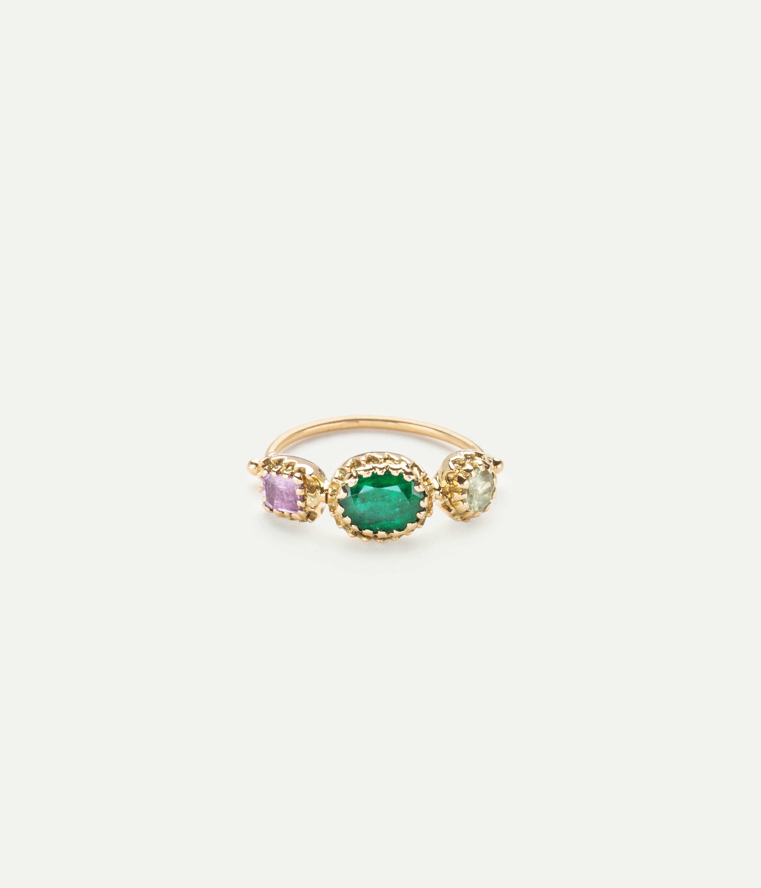 Jarretière Emerald and Sapphire ring