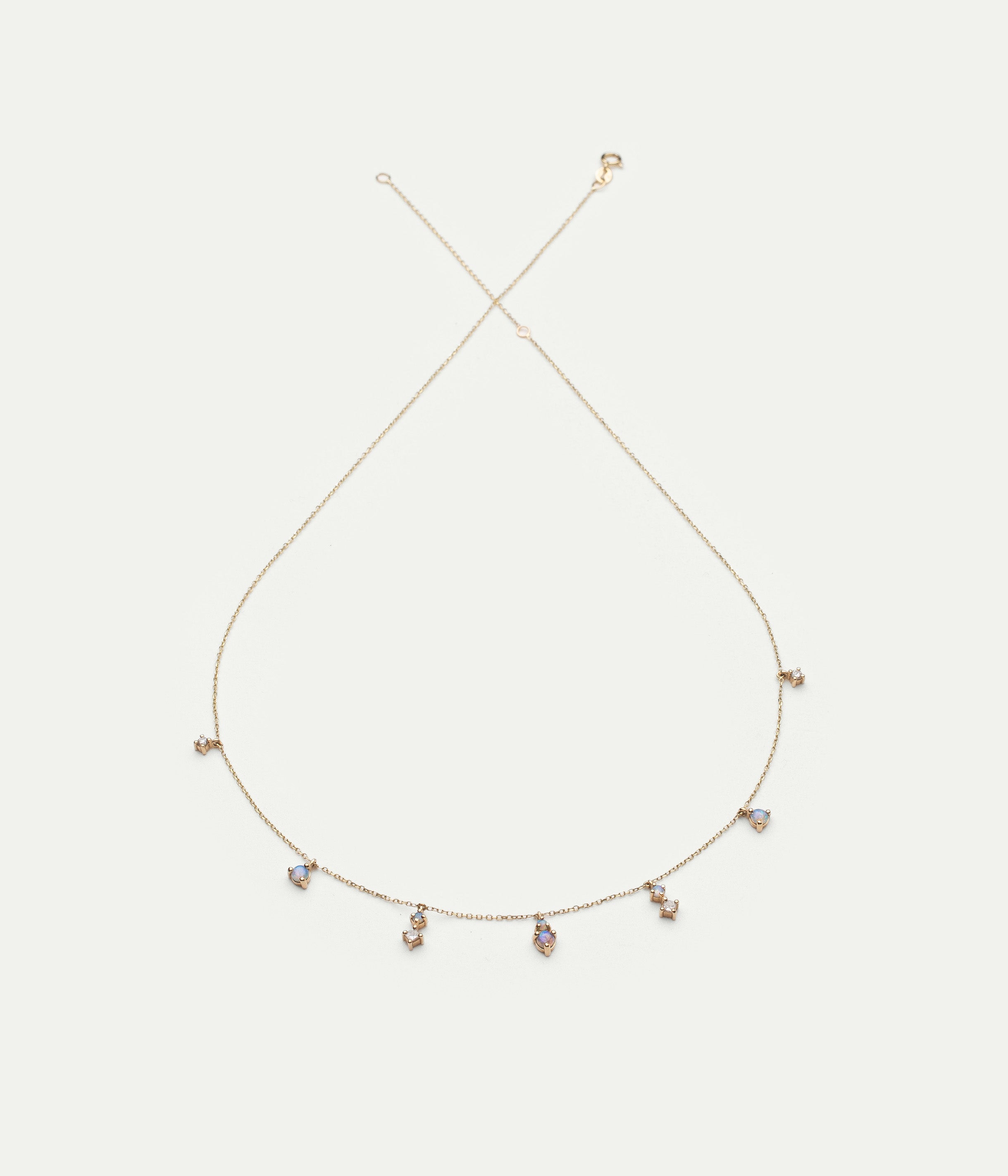 Cascade opal and diamond necklace