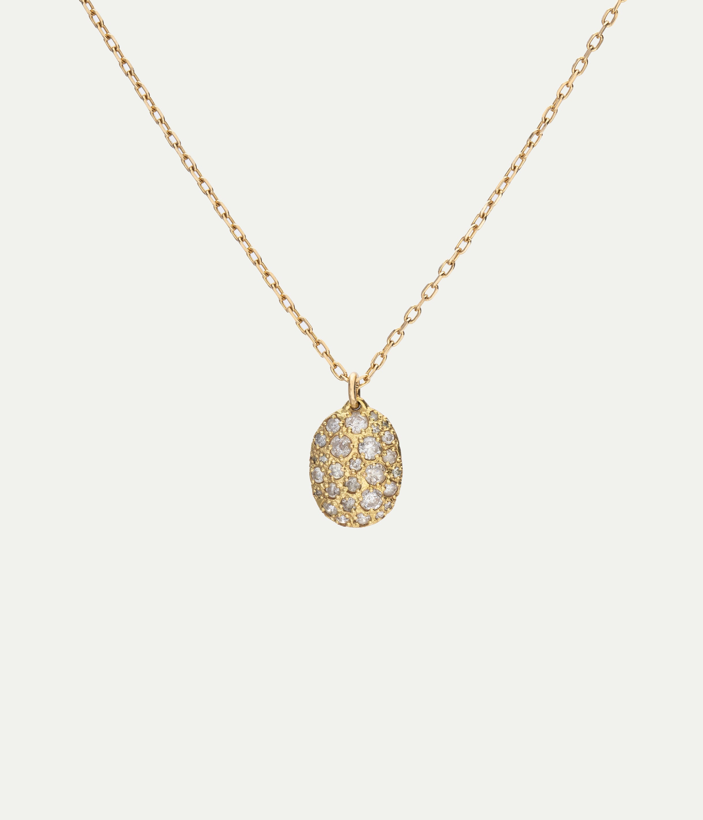 Oval Pastille yellow gold and diamonds necklace