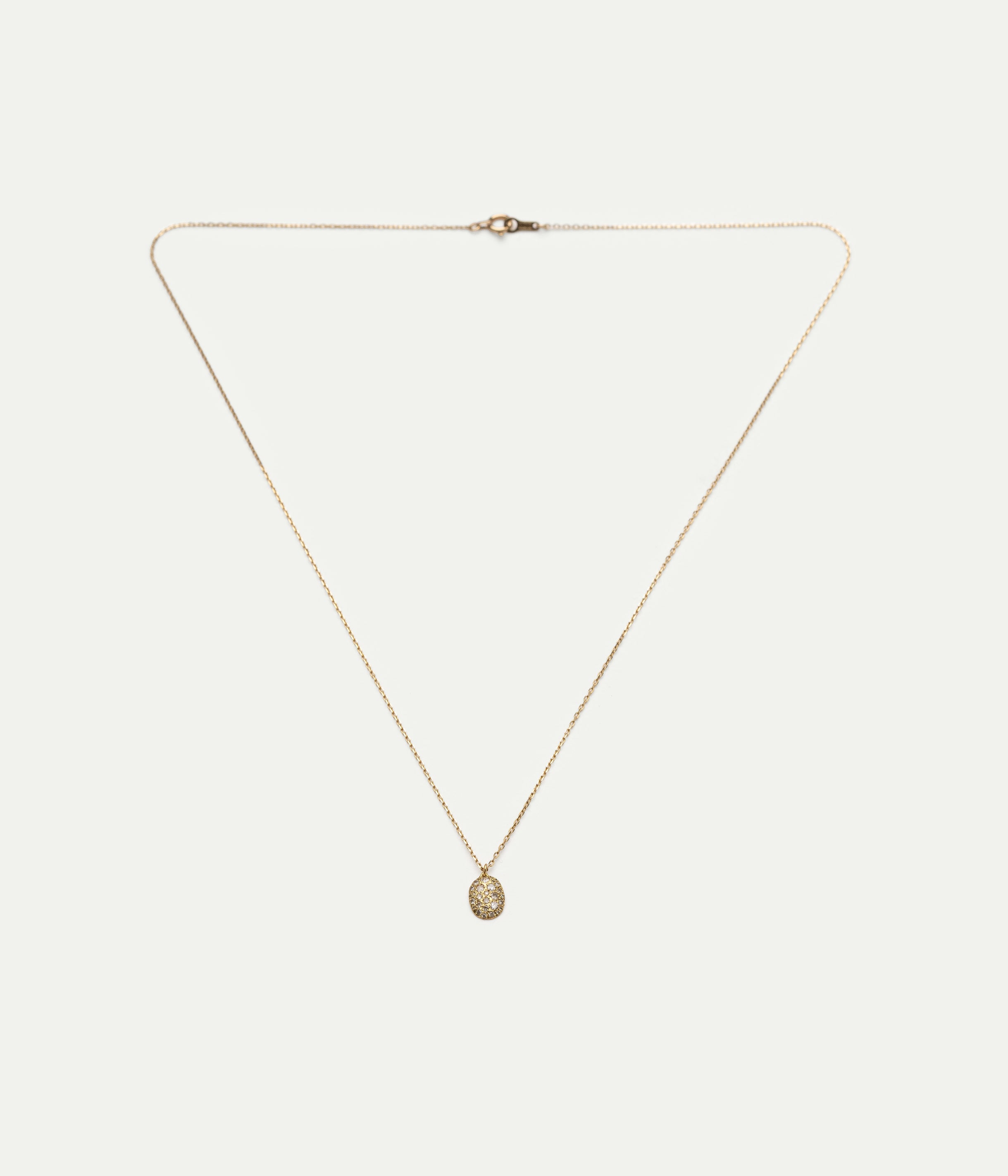 Oval Pastille yellow gold and diamonds necklace