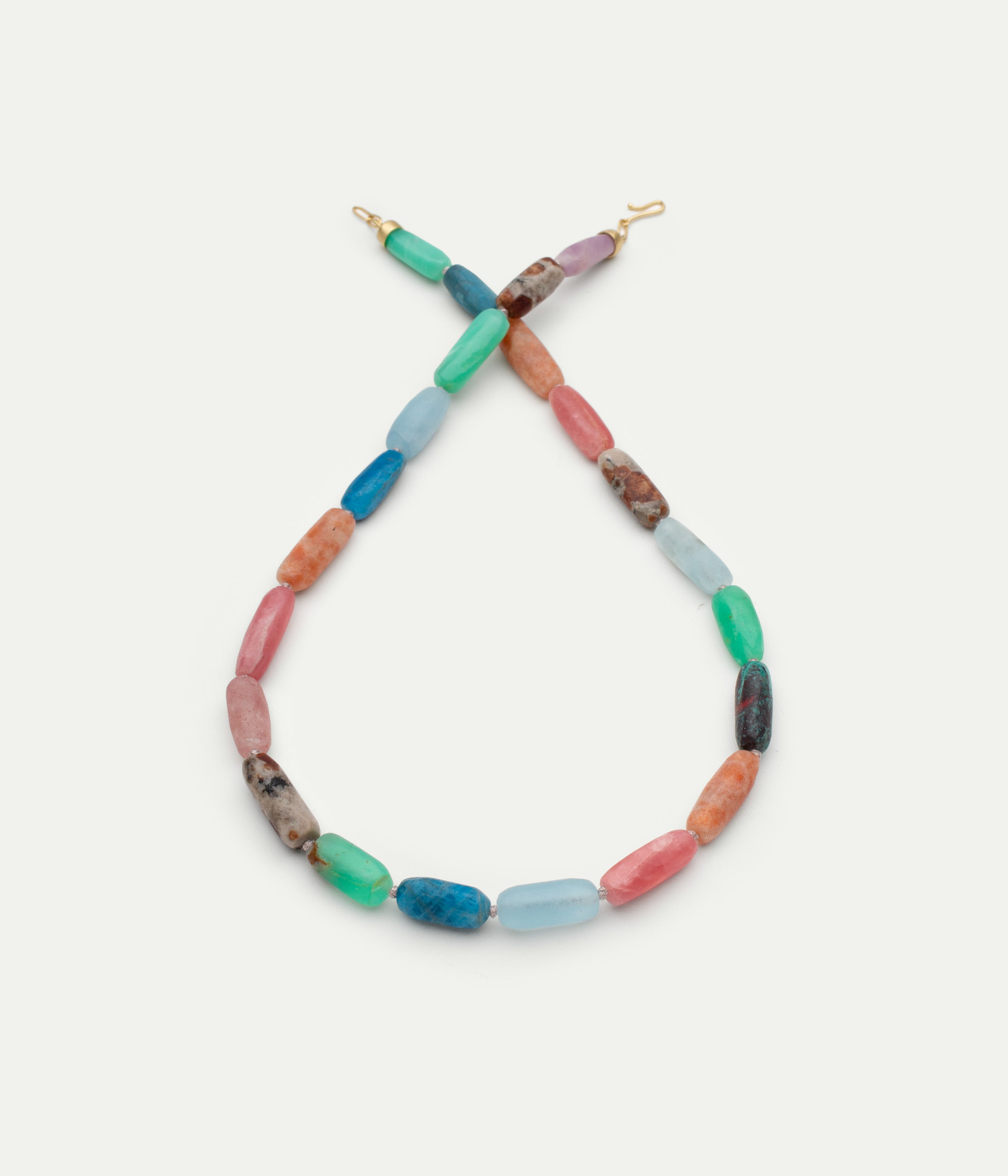 Beaded multi-stone necklace