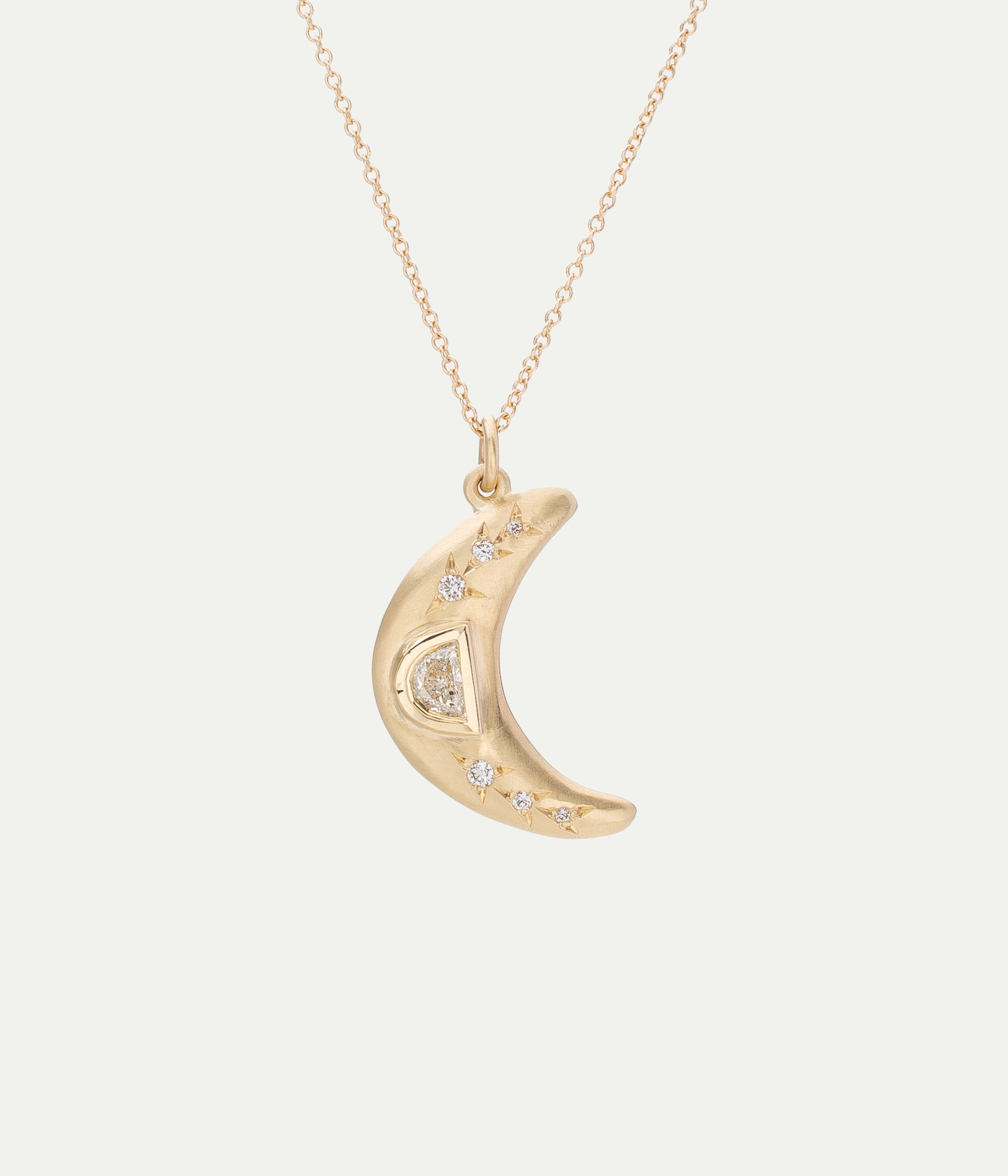 Crescent Moon diamond necklace
