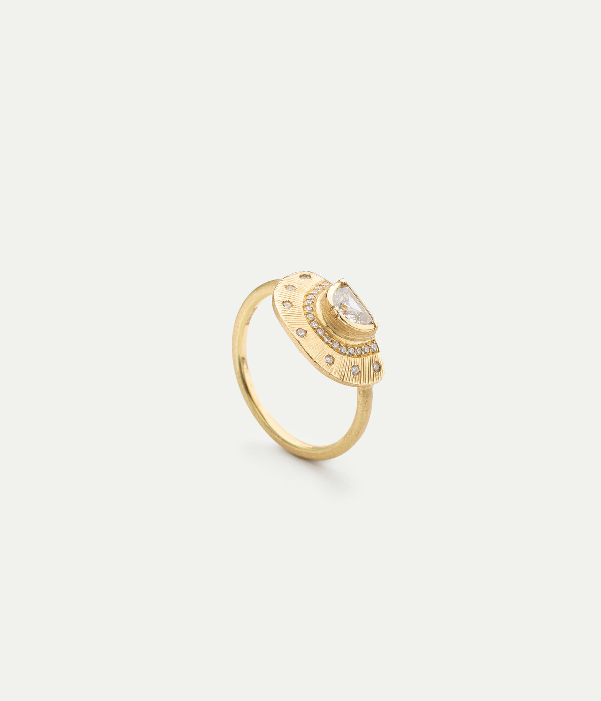 Half Moon diamond ring