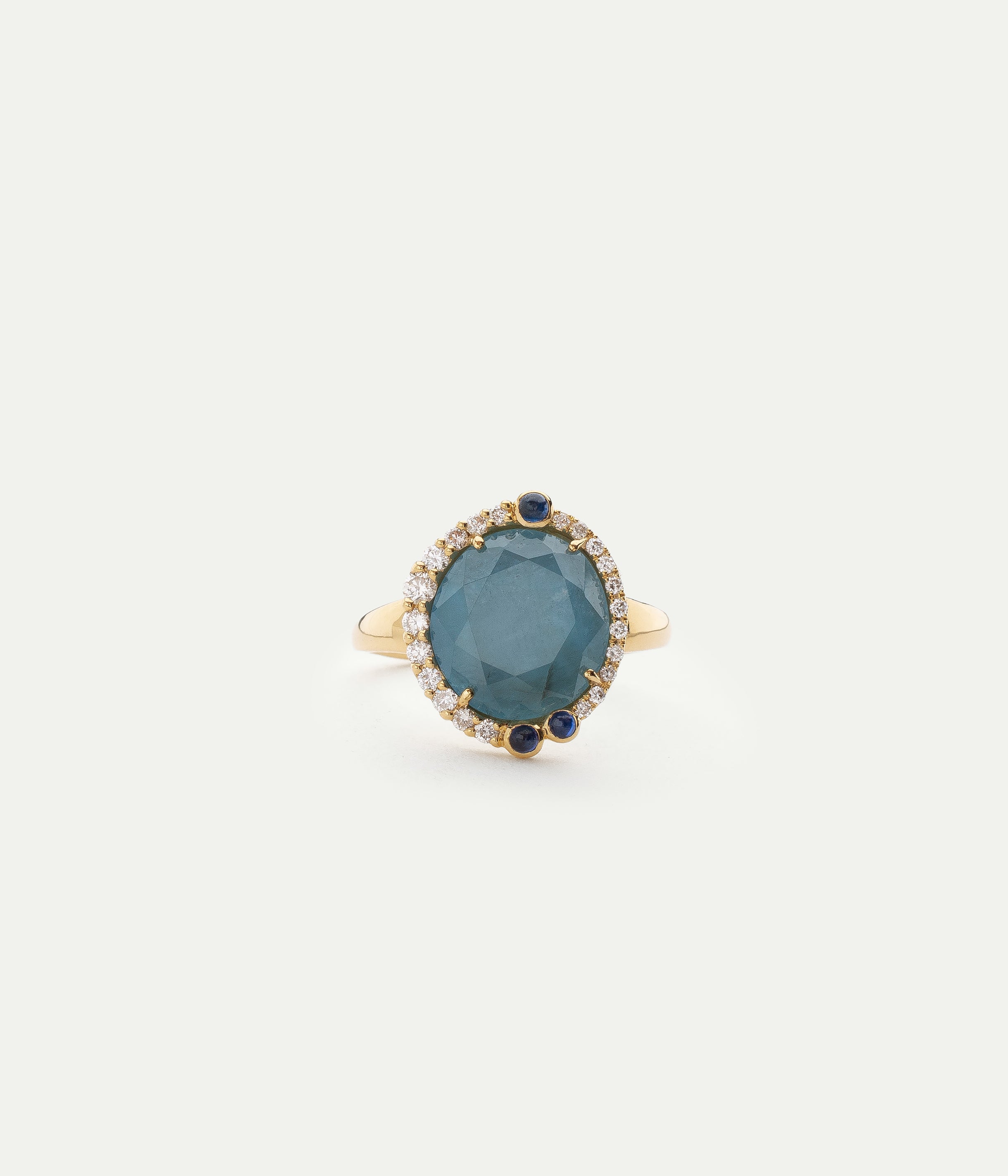 Simone Aquamarine and blue sapphires ring